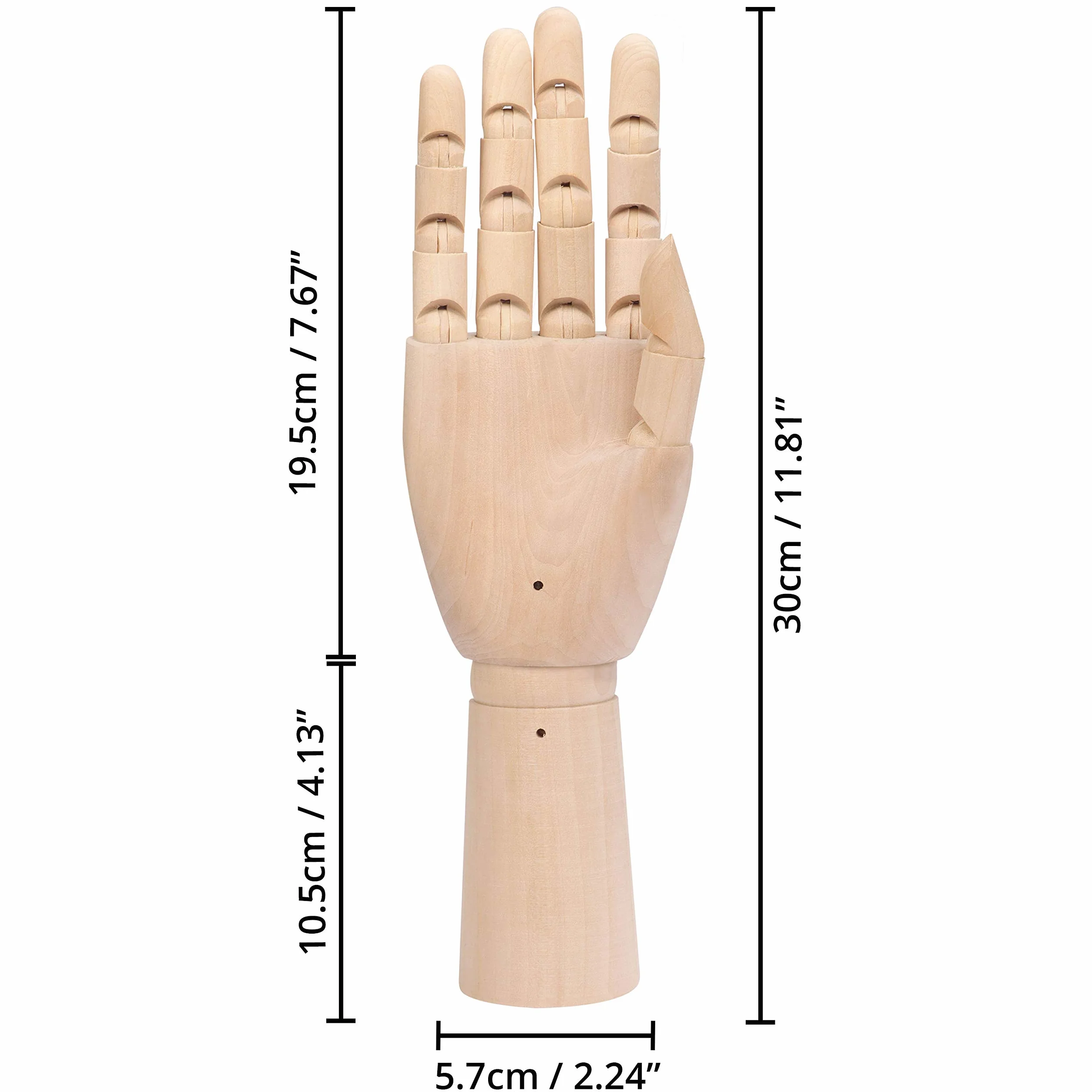 Belle Vous Mano articolata in legno sinistra e destra 30 cm 2 pezzi per disegno e pittura