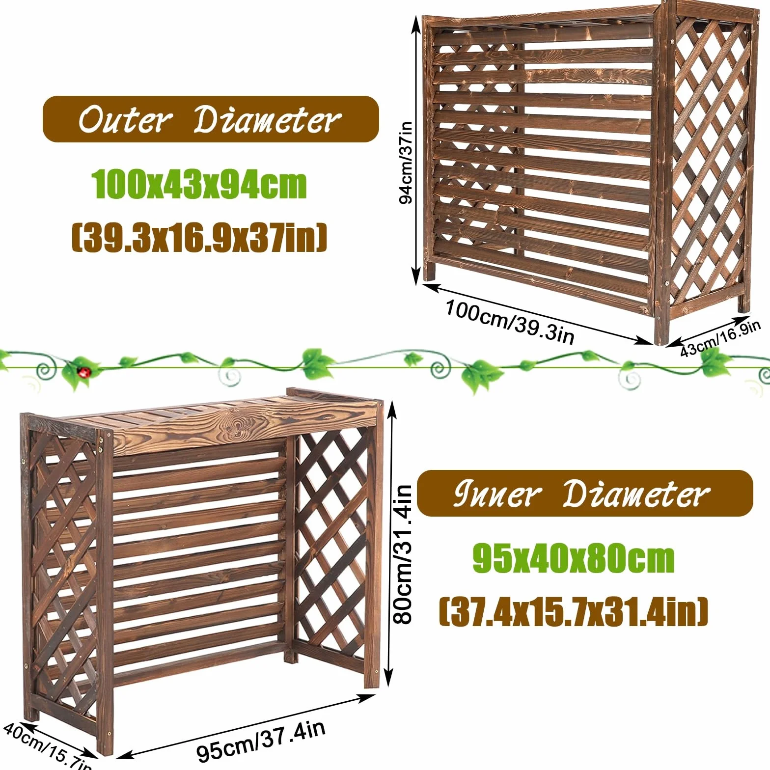 Copricondizionatore per Esterno Tavola di Legno Ispessita Unità Esterna Fiore Stand Medium