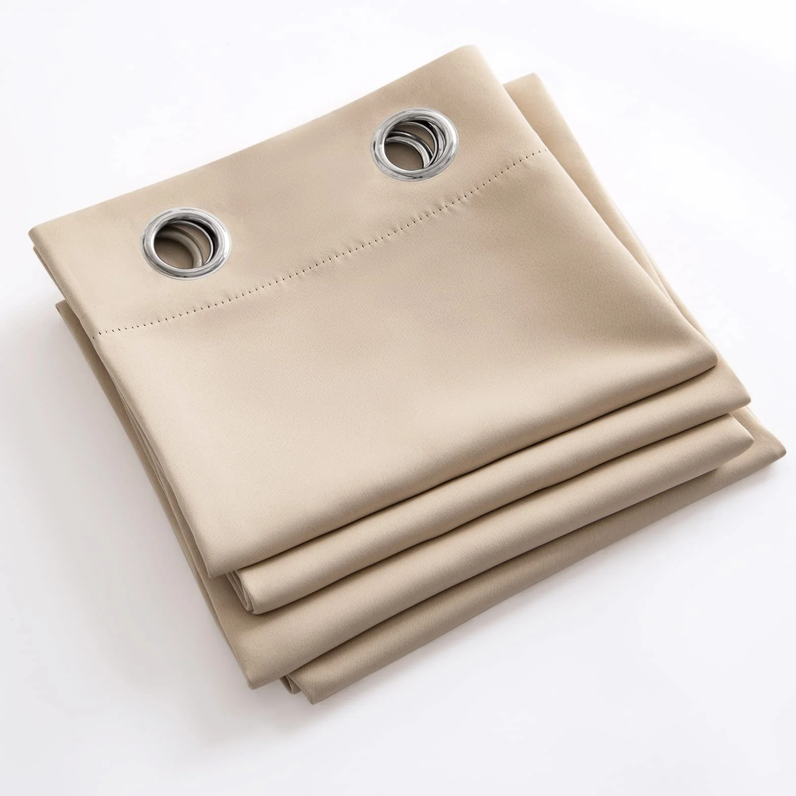 MIULEE Tende Oscuranti per Interni 2 Pezzi 140x260 CM, Beige Scuro, Tende Termiche Isolanti con Anelli