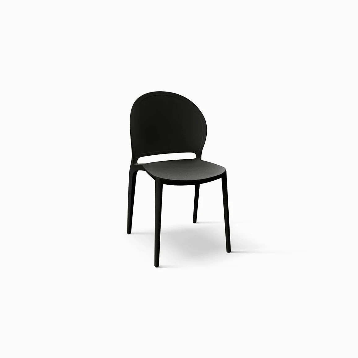 PAZZO DESIGN Sedia Stefania, Set Da 4, Nero, Sedie Polipropilene, Cucina, Sala Da Pranzo, Giardino, Impilabili - id_1993