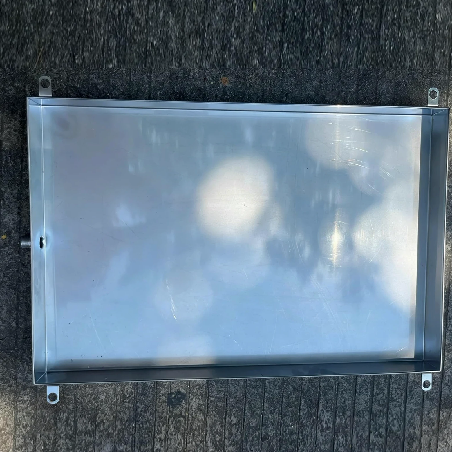 Vaschetta di Raccolta Umidita con Scarico Altezza 10cm in Acciaio Inossidabile for Condizionatori Esterni e Pompe di Calore Cassetta Scarico Condensa Condizionatore(65x90cm(26x35in))