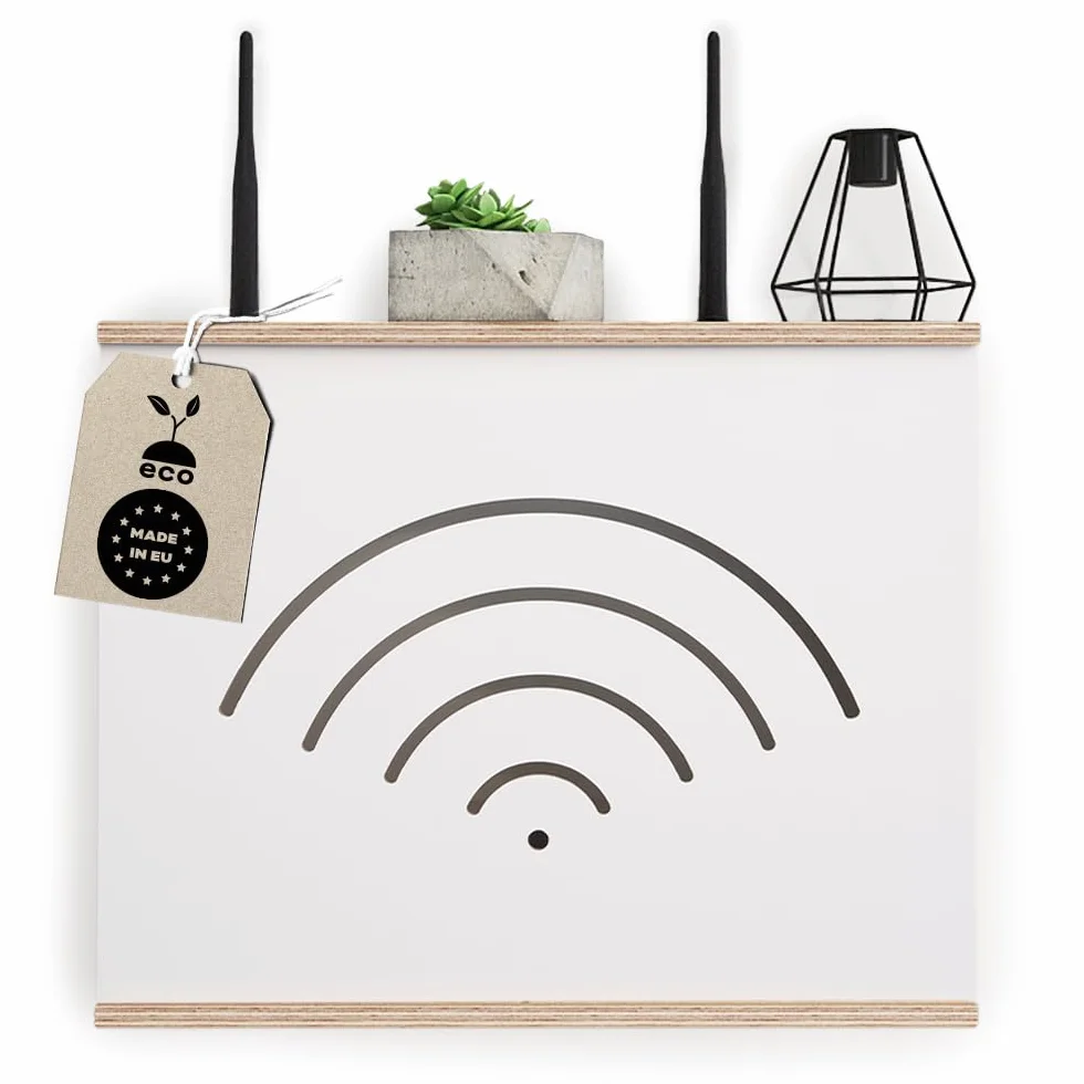 Copertura per router WiFi con mensola scorrevole, montaggio a parete, organizer spazio router
