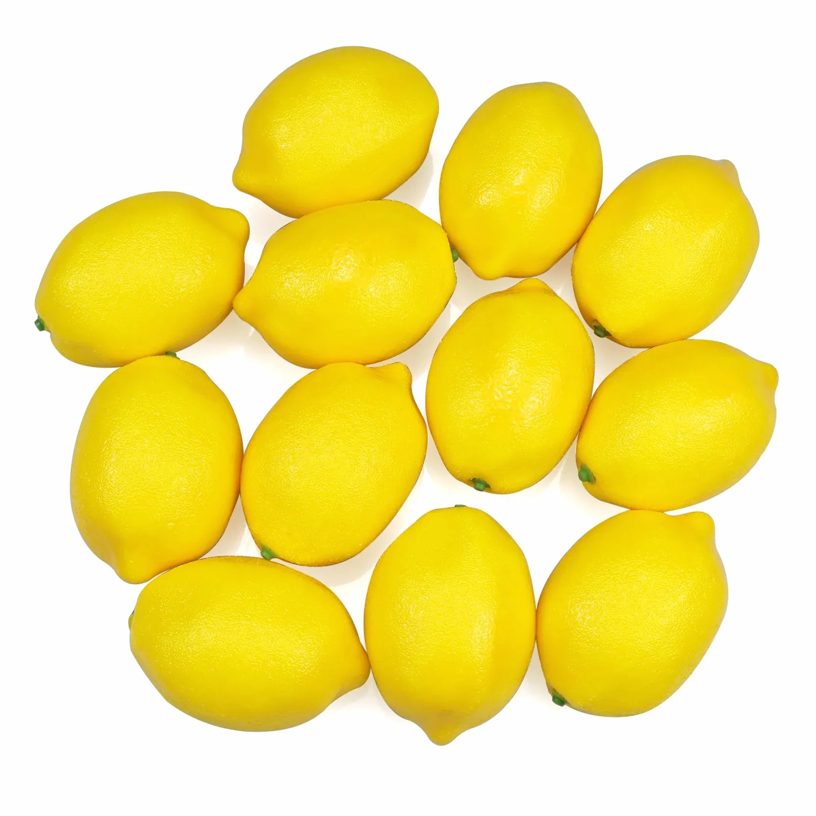 Limoni Artificiali Gialli 2.9" X2, Finti Limoni per Decorazione Casa Festa Cucina Natale