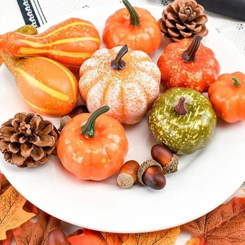 70 Pezzi Set Decorazioni Ringraziamento Zucca Raccolta Pigne Autunno Halloween