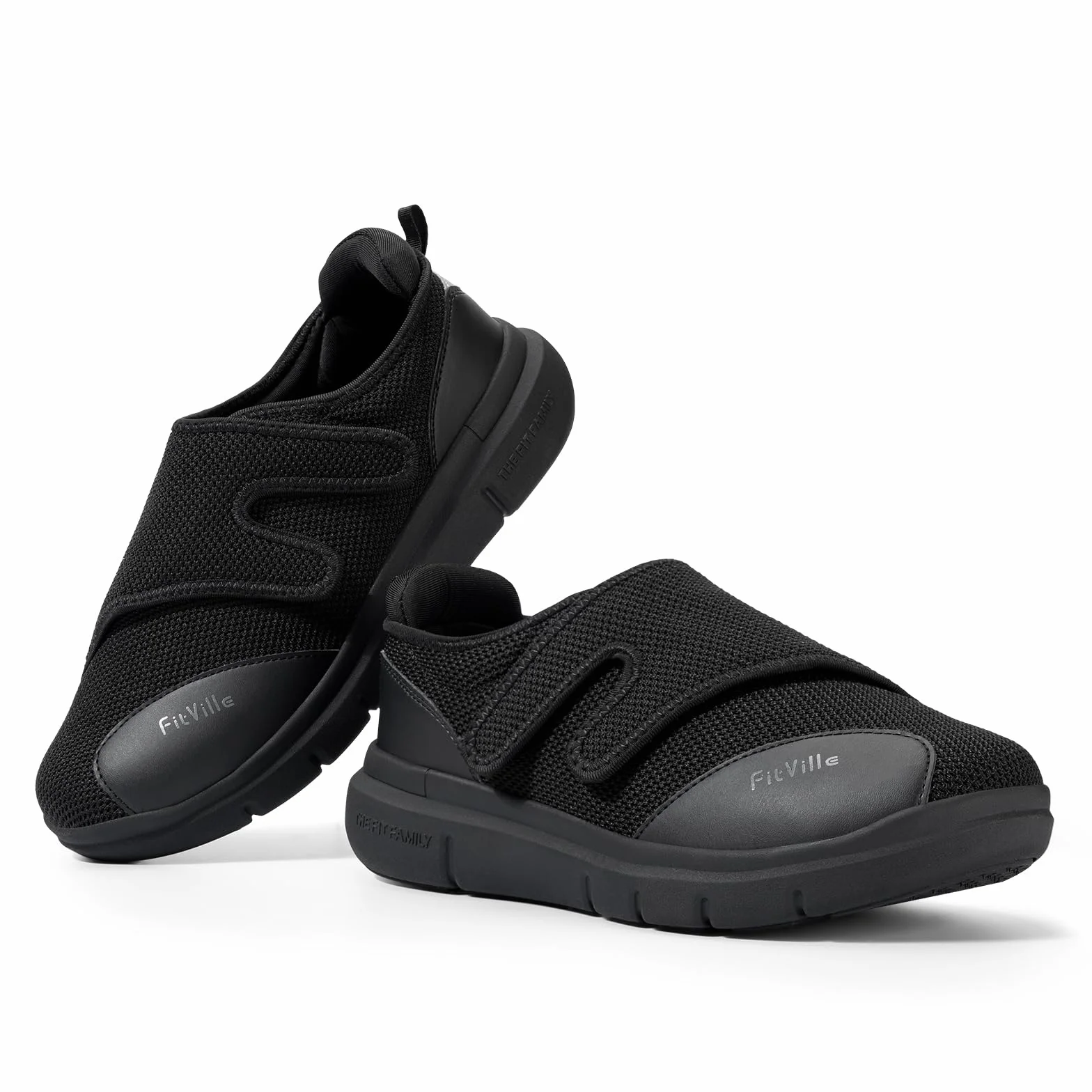 FitVille Scarpe Diabetici Uomo Extra Larghe Ortopediche Regolabili Neuropatia Piedi Anziani