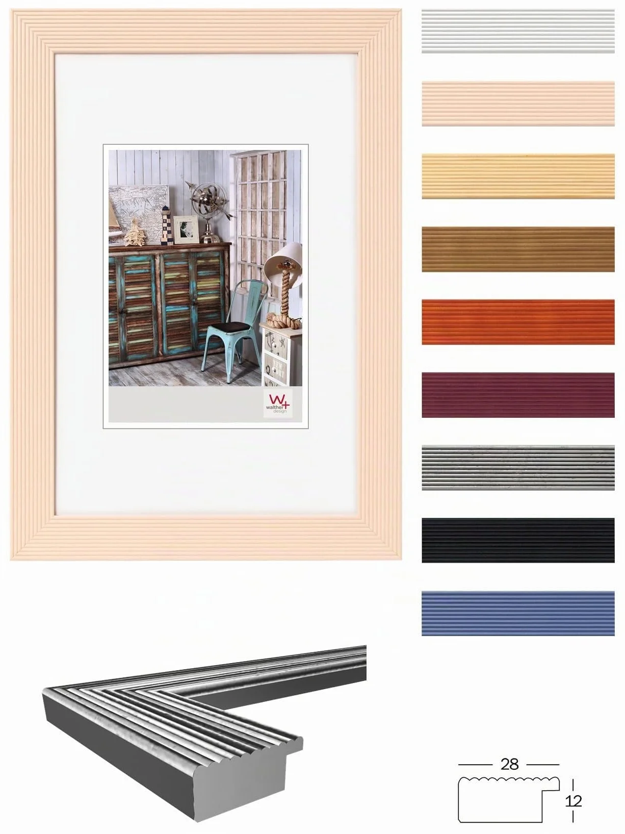 walther design bianco 18 x 24 cm Cornice in legno Grado HI824W