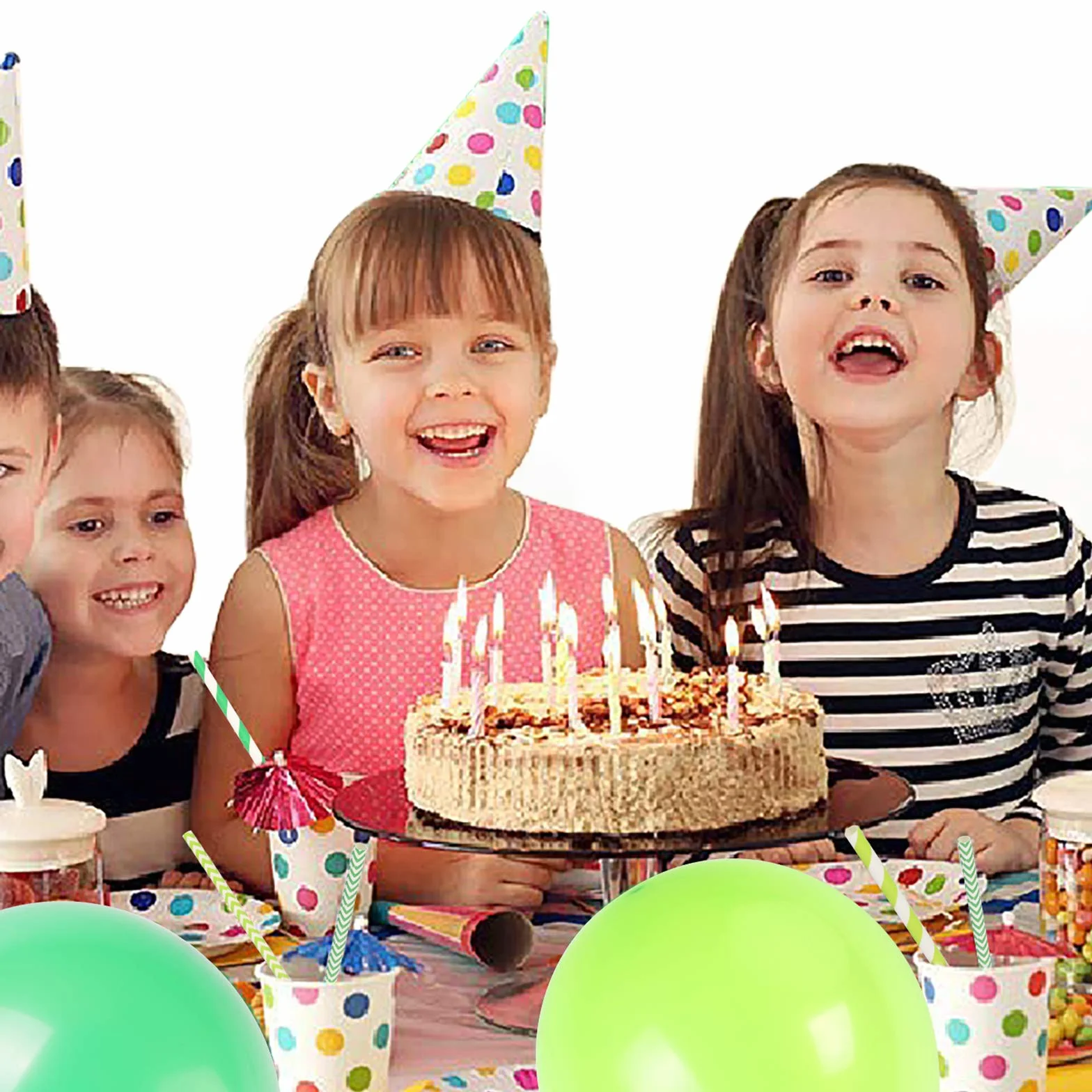 200 cannucce di carta verdi a righe, cannucce per feste, per feste a tema dinosauro, decorazione per bambini, compleanni, succhi di frutta (verde, 4 stili)