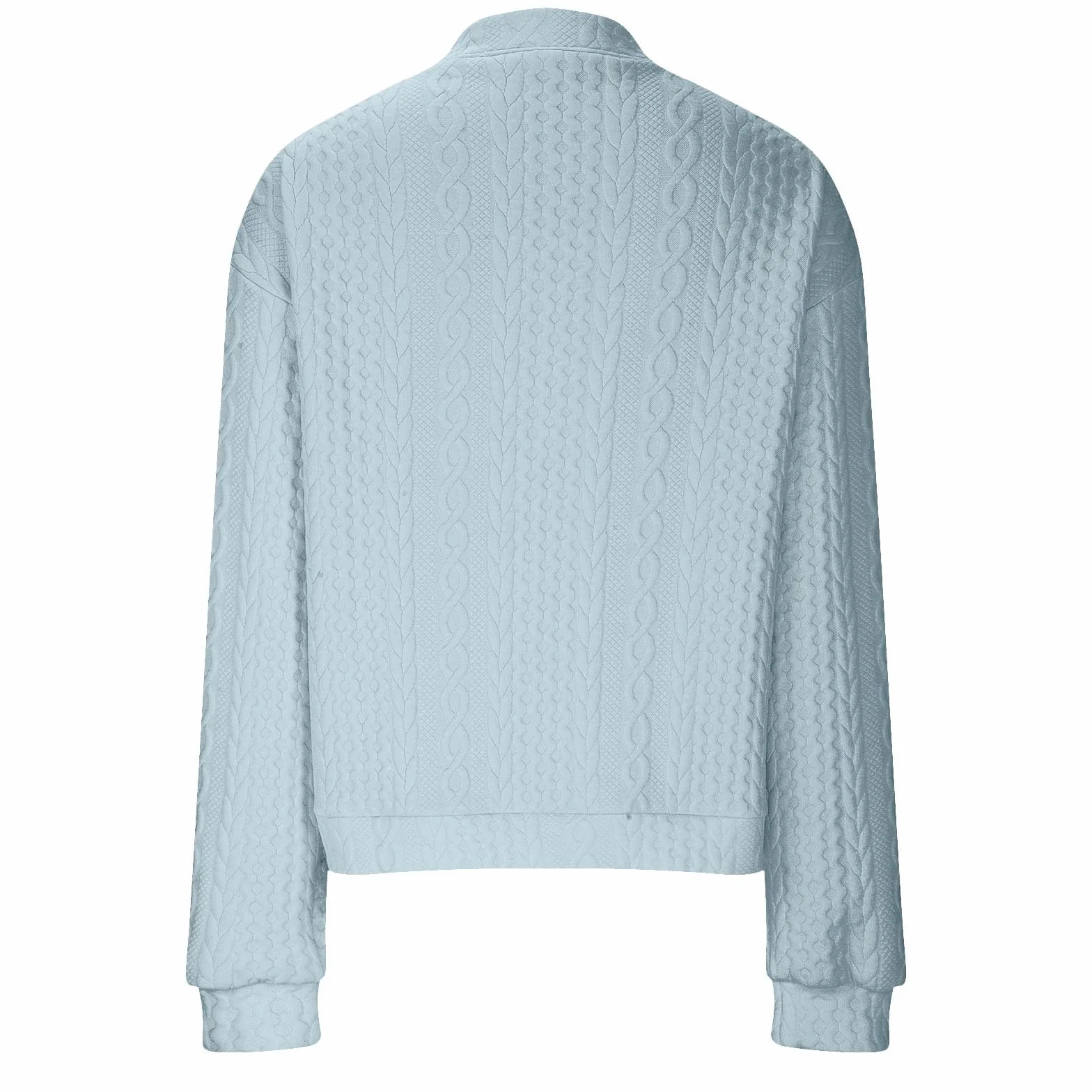Generico Felpa Donna Zip a Maglia Calda con Tasche Tinta Unita Maniche Lunghe Taglie Forti Maglione Autunno Inverno