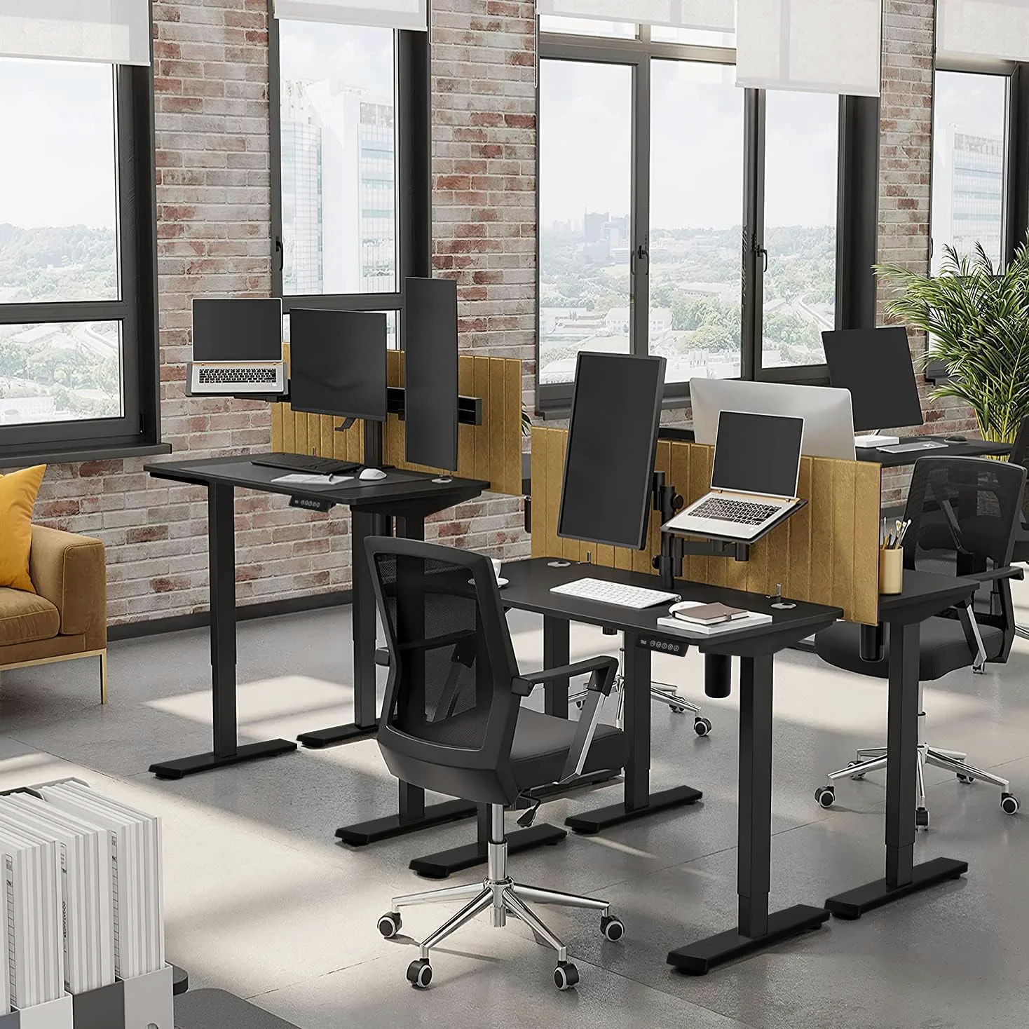 Flamaker Scrivania Regolabile in Altezza da 73 cm a 122 cm con Tasti di Memoria e Funzione di Protezione Contro le Collisioni, Nero | Telaio della Scrivania Elettrica Regolabile in Altezza con Tasti di Memoria e Funzione di Protezione Contro le Collisioni