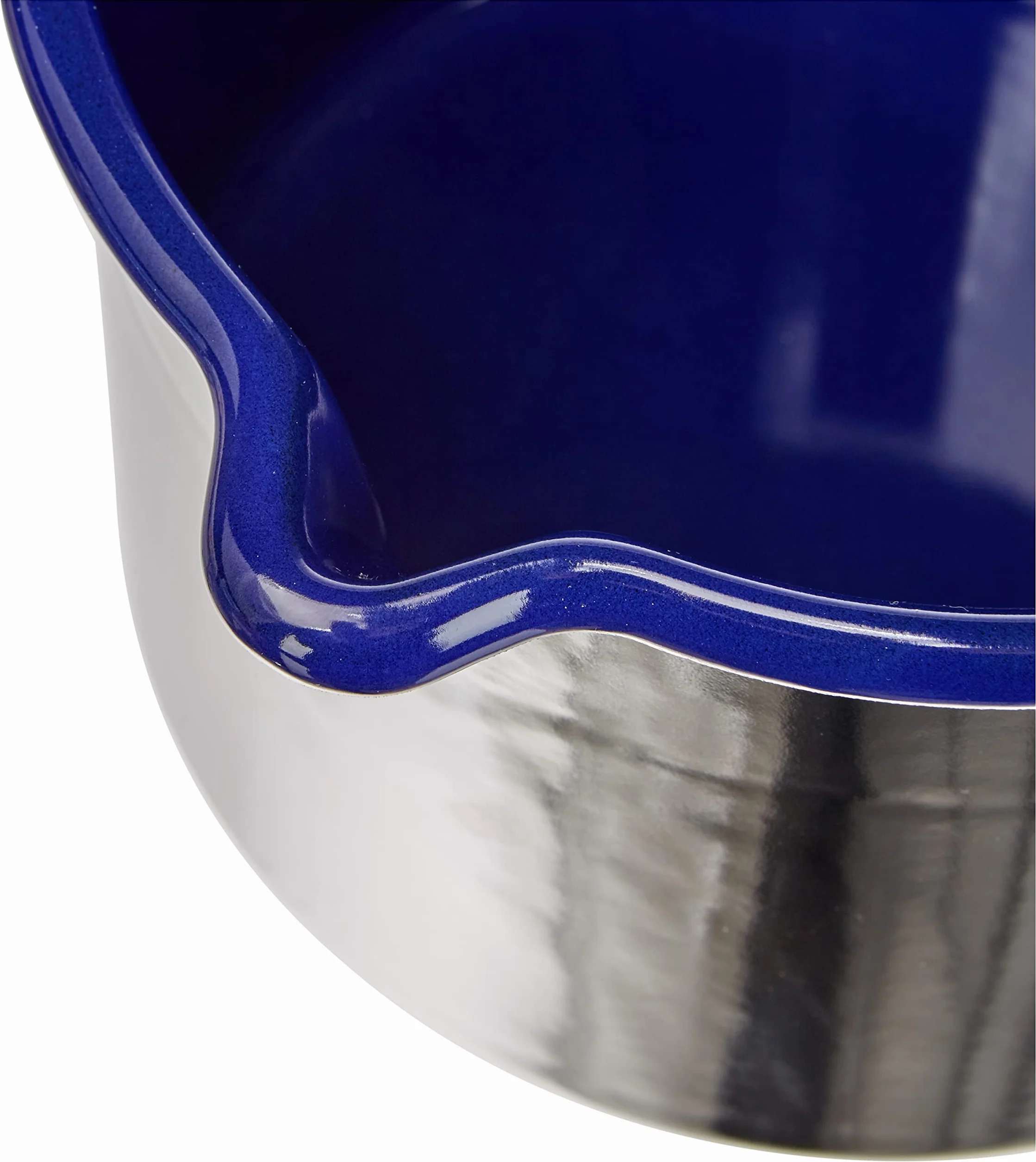 Riess, 0054-025, pentola per becco nero/blu 16, CLASSIC – HOTEL Profi nero/blu, diametro 16 cm, altezza 13 cm, contenuto 2 litri, smaltato, brocca per latte con beccuccio, induzione
