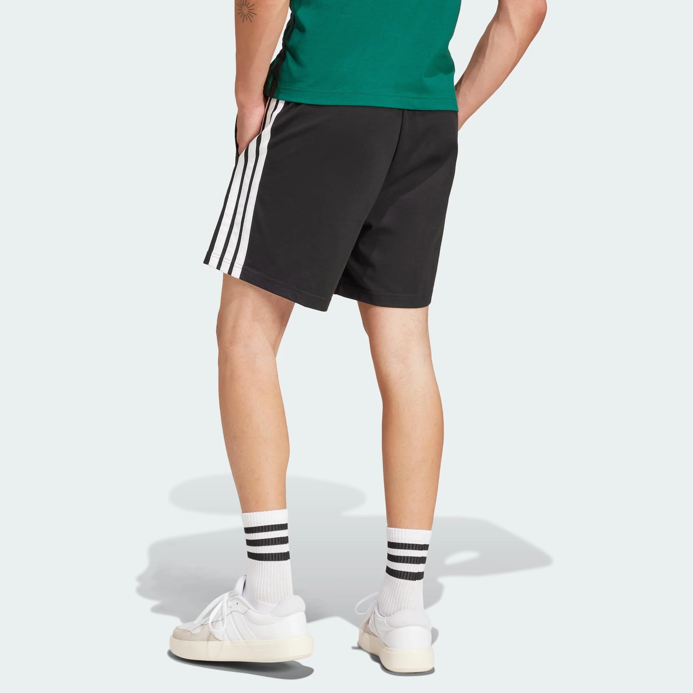 adidas Men Short Essentials 3-Stripes Single Jersey 7-inch