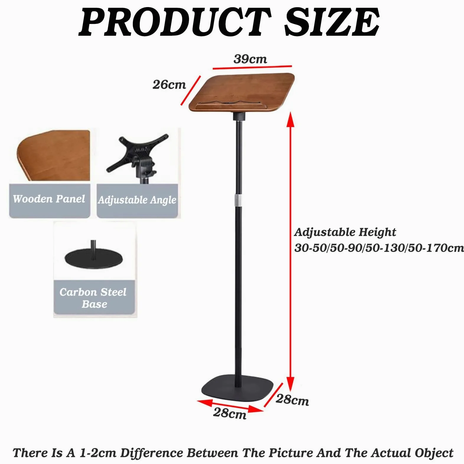 Supporto da lettura regolabile con elastico PaTablet supporto per & spartiti altezza 50130CMPerfetto per uso domestico e ufficio