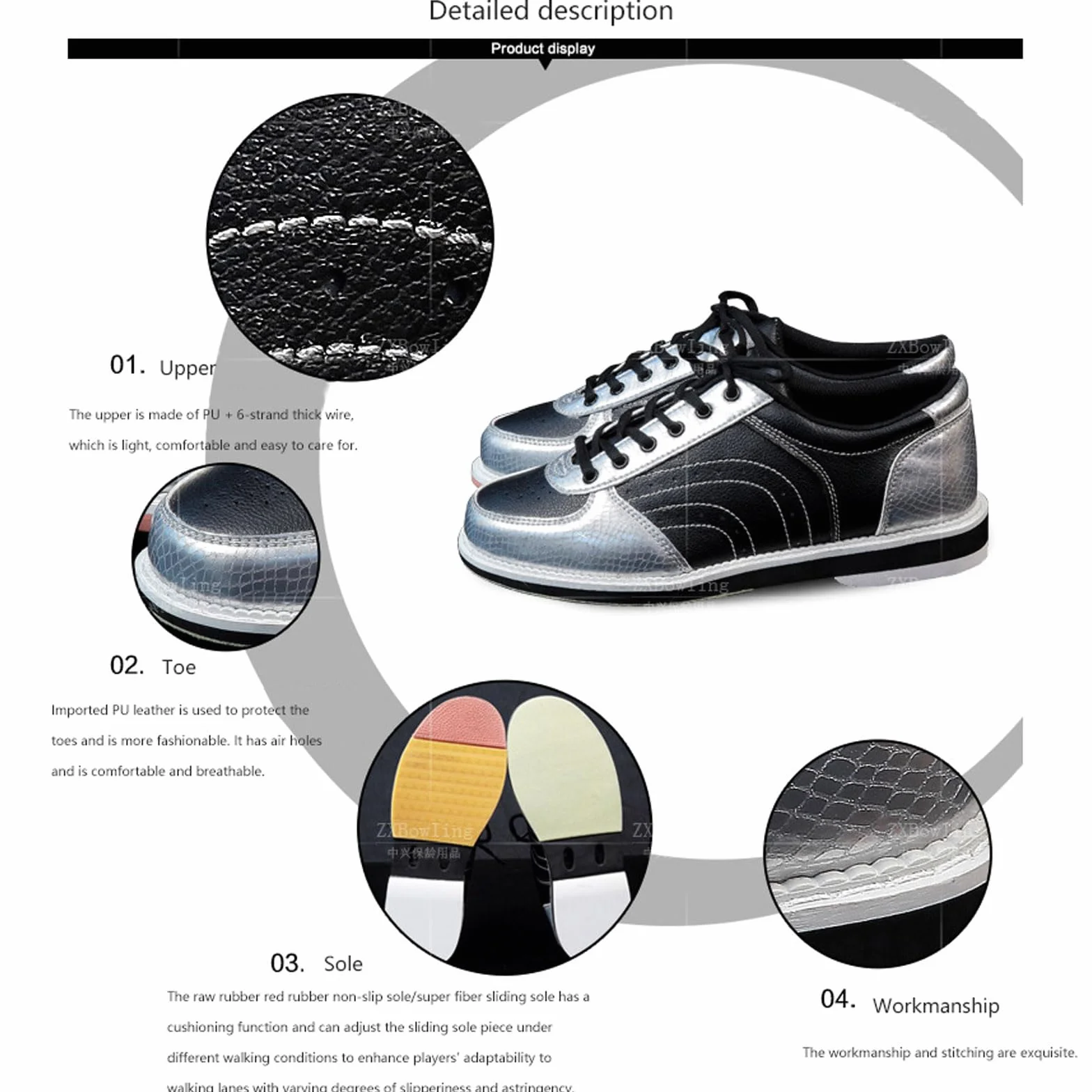 Scarpe da Bowling Uomo Donna in Morbida Pelle Traspirante Antiscivolo Leggero
