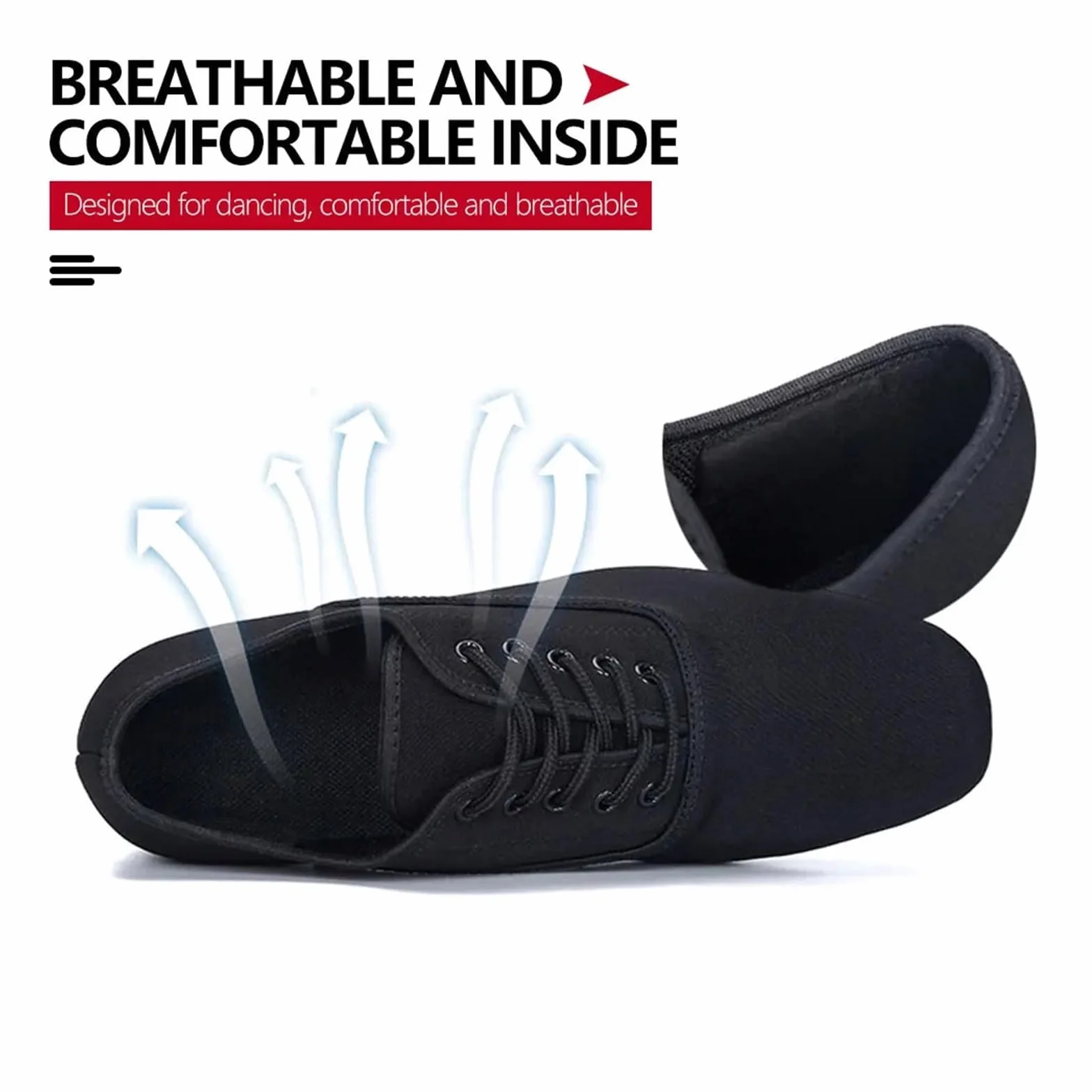 Scarpe da Danza Latina Uomo Professionale Nera Oxford Tacco Basso