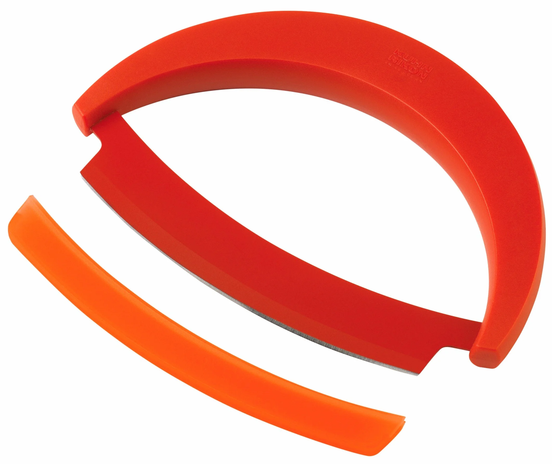 Kuhn Rikon 25305 Mezzaluna, Coltello per Verdure, Acciaio Inox/Plastica, Rosso,