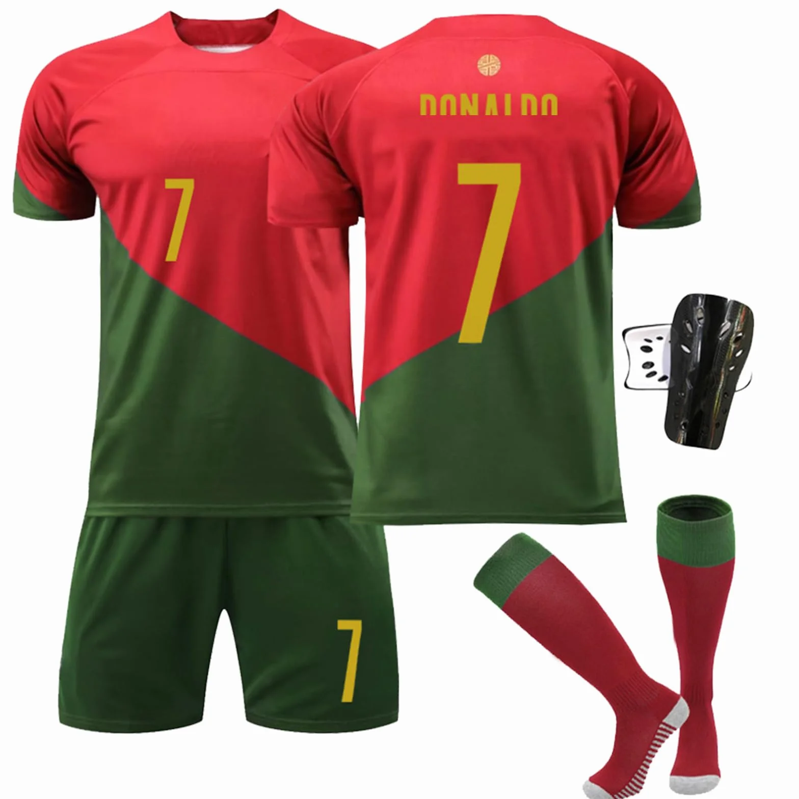 Ronronner Maglie da Calcio,7 Rosso Maglia T-Shirt, Maglia da Calcio per Bambini, Maglietta da Calcio per Bambini con Pantaloncini con Le Calze per Bambino Ragazzo
