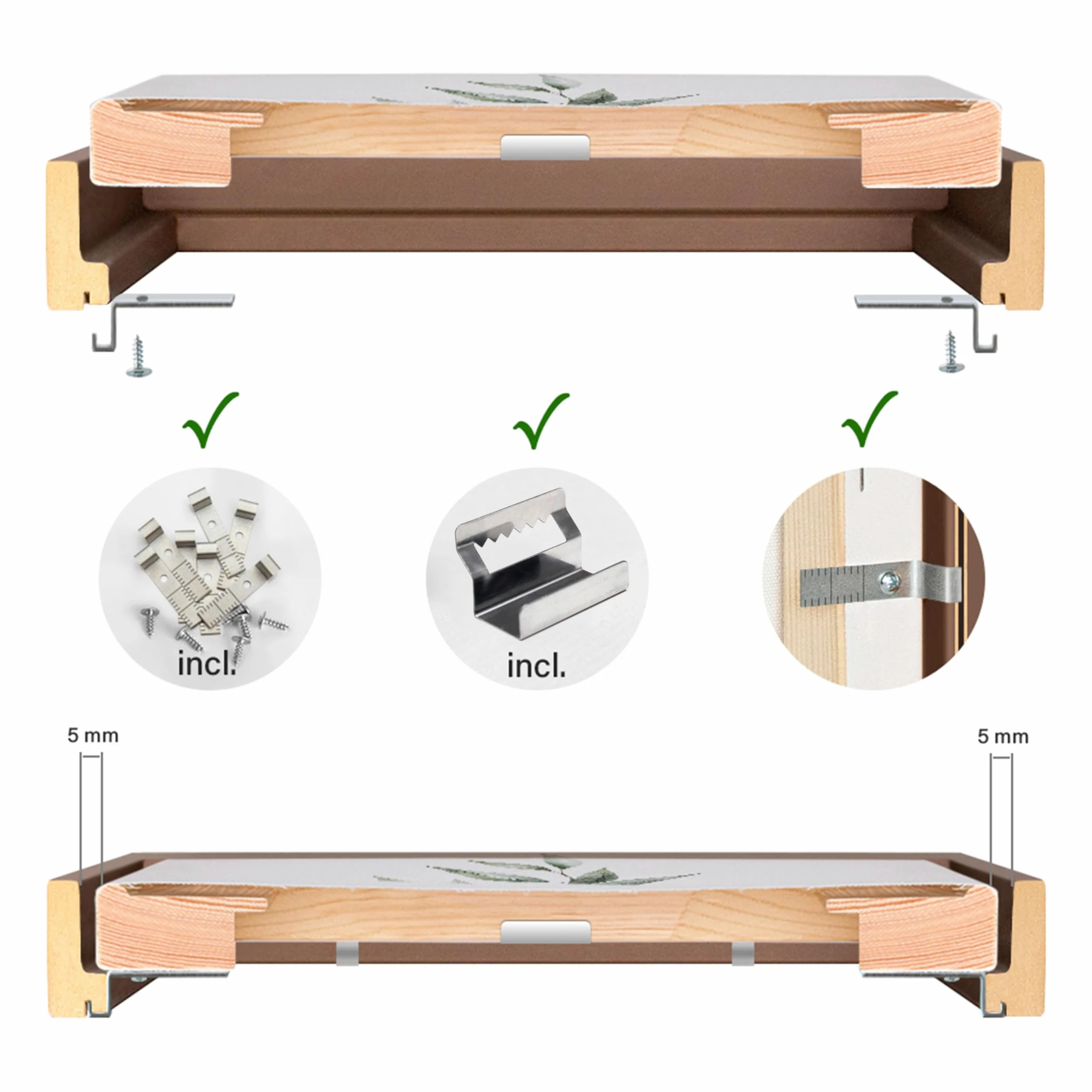 Bildershop-24 Cornice per giunti ombreggiati Lamia, 100 x 120 cm, foglio d'oro, Kit di autoassemblaggio fai da te