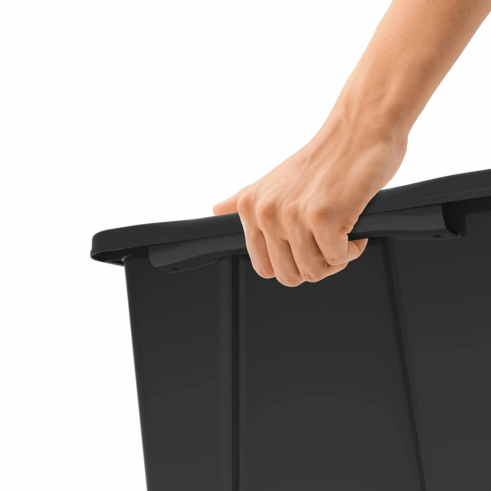 Rotho Evo Easy Scatola portaoggetti con coperchio 44 l Plastica PP riciclato Nero 58,5 x 39,0 x 27,9 cm