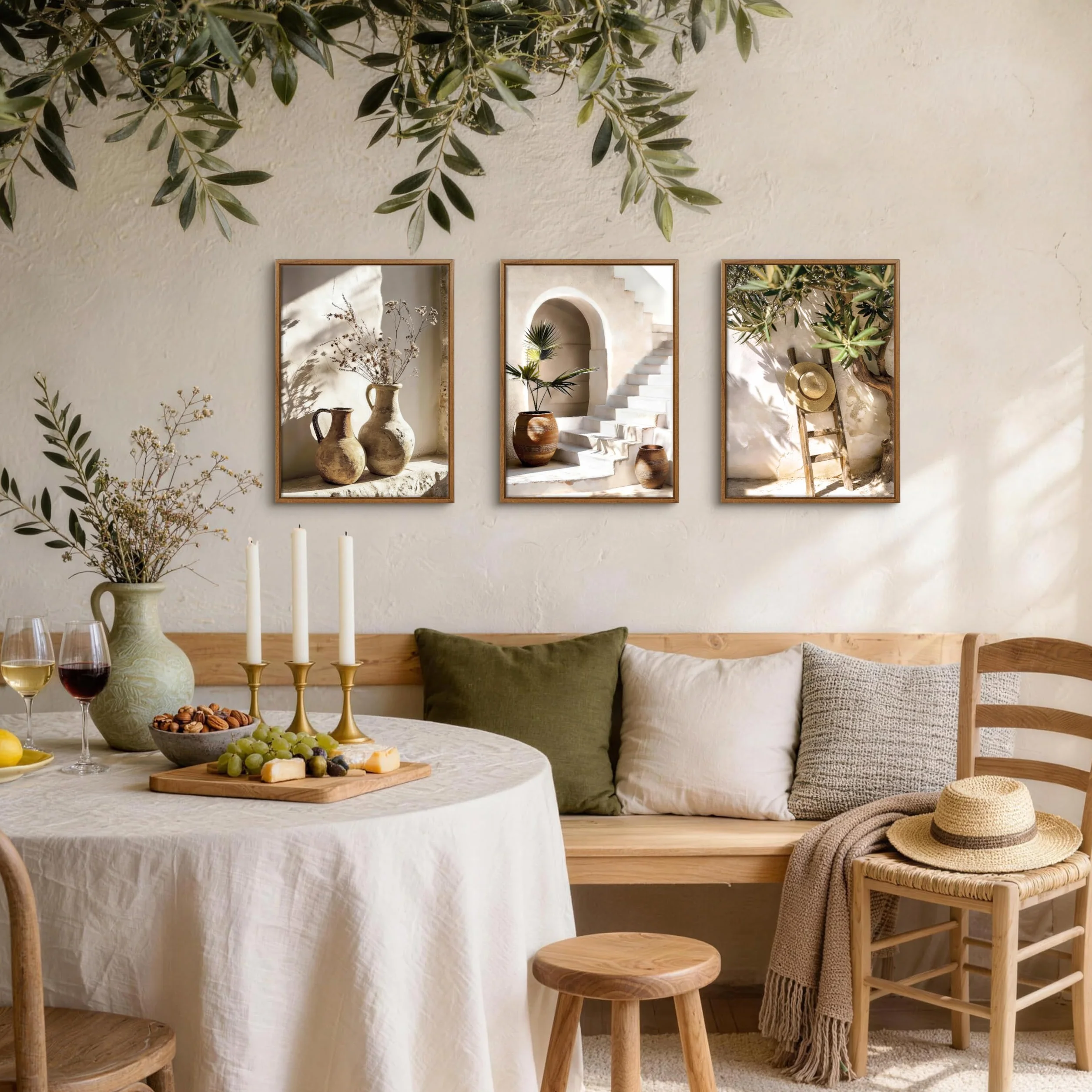 Quadri Moderni Casale Rustico Natura Morta Stampa Su Tela Con Cornice 30x40cmx3