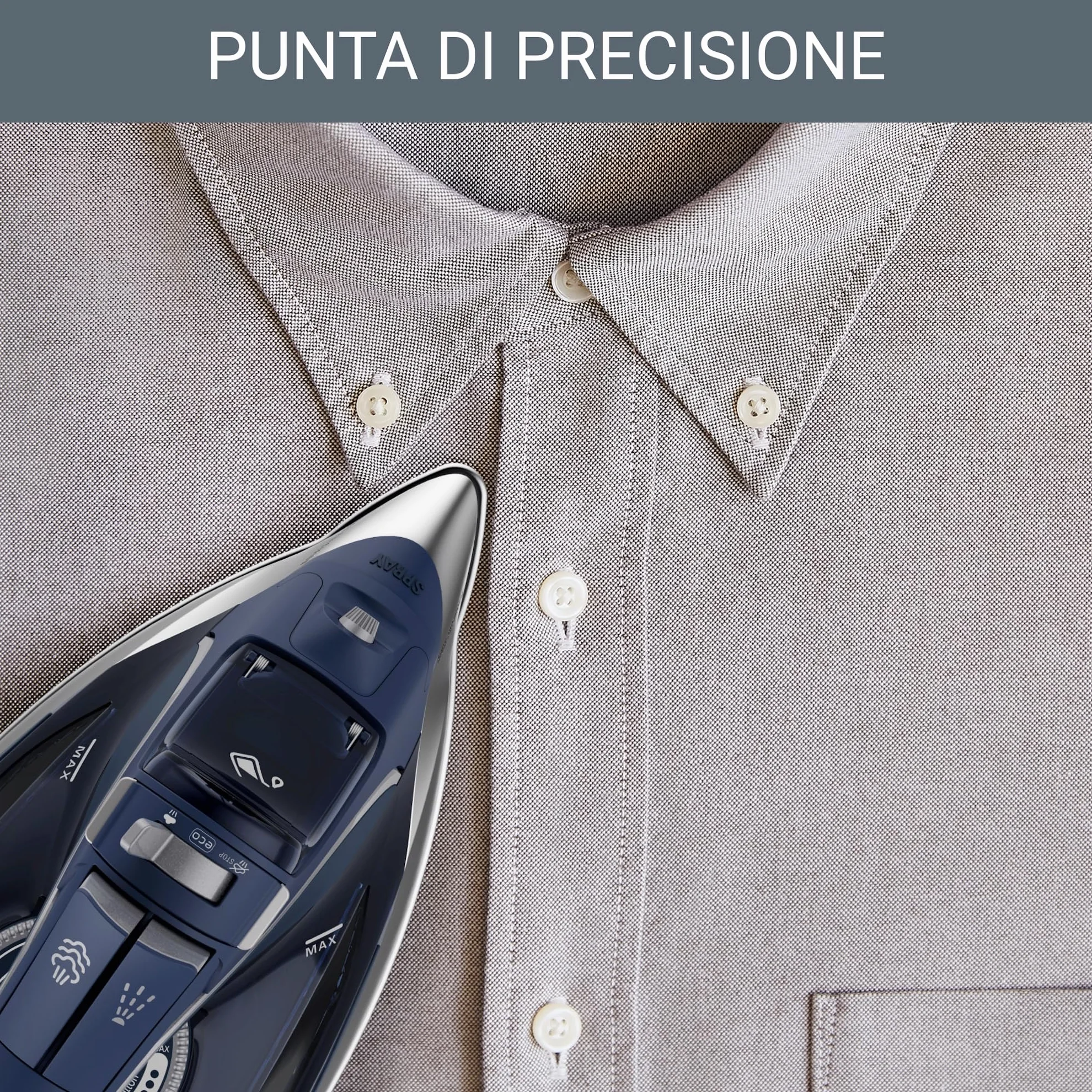 Rowenta DW8215D1 PRO Master Ferro da Stiro a Vapore, Con Funzione Anticalcare, Erogazione Continua da 45 g/min, Potenza 2800 W, Acciaio Inossidabile, Blu