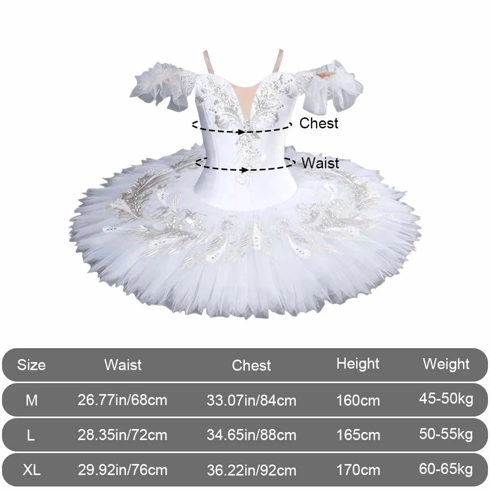 Abito tutù Balletto Bianco Completo Ballo Lago dei Cigni Donna Adulto