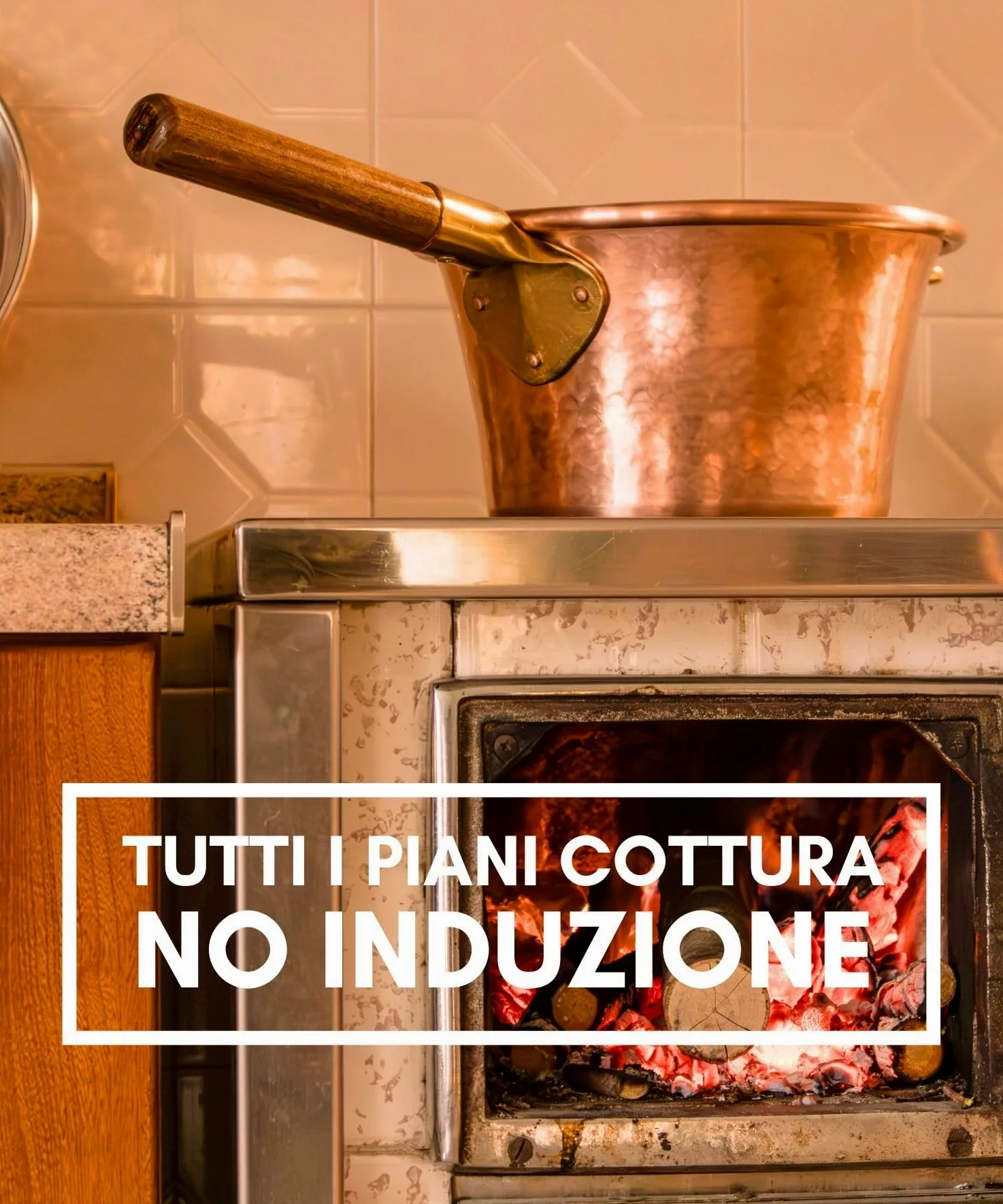 CREARTISTIC Paiolo per Polenta in Rame, 30 cm 6L - Manico Legno, 9 Persone, anche per Marmellata, Formaggi, Pentola Martellata a Mano - Made in Italy