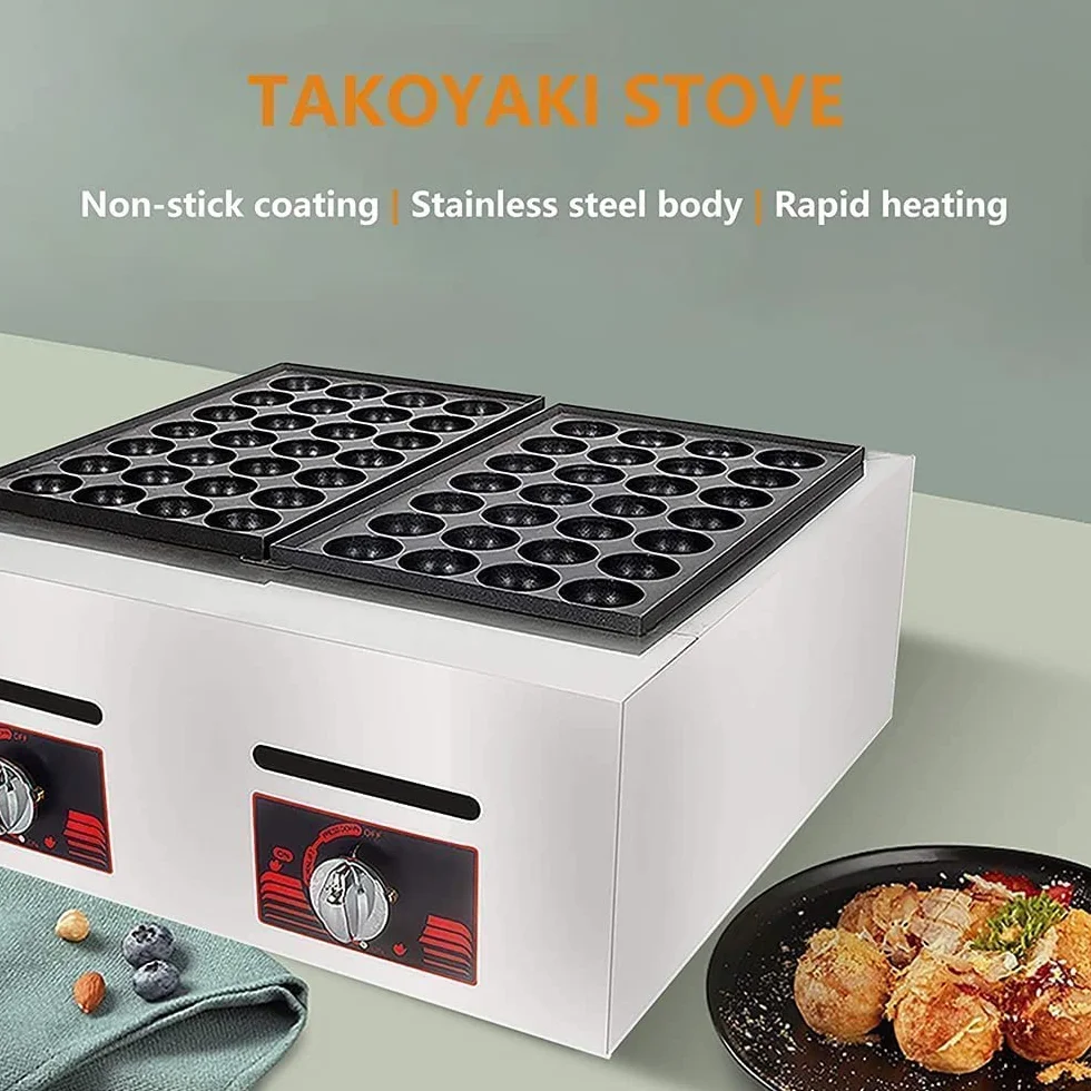 Macchina a gas Takoyaki 56 fori antiaderente per barbecue ristorante