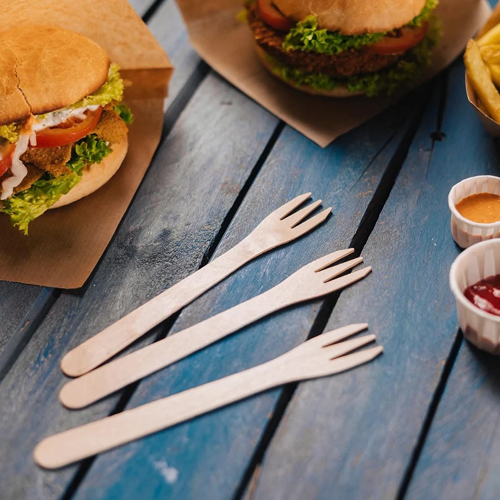 BIOZOYG Forchette di Legno per Patatine Fritte Posate Ecologiche Forchette Compostabili di Legno Duro natura I Forchetta Legno Snack Currywurst Stuzzichino Spiedini Festa I 10000 Forchettine 17,5cm