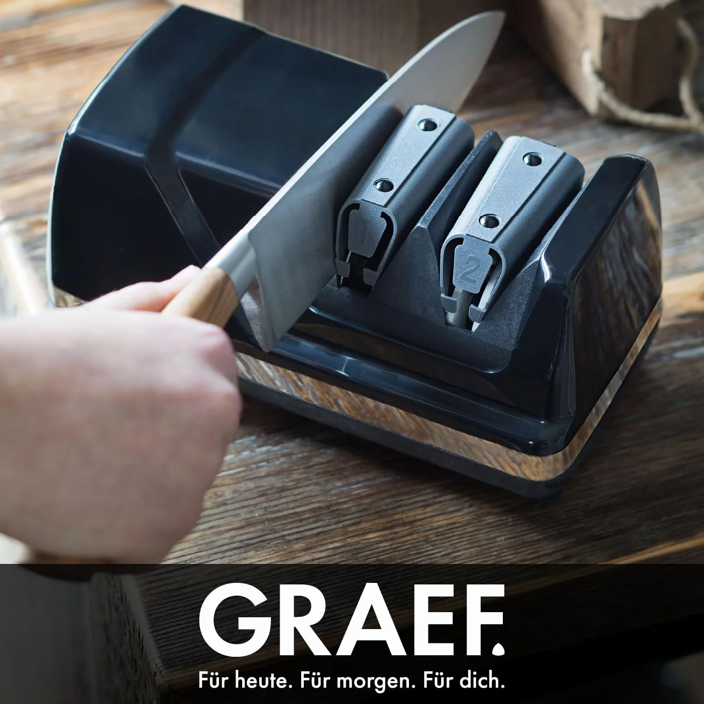 GRAEF Affilacoltelli Elettrico CX110 15° Diamantati Dizor XV Lama Elastomero
