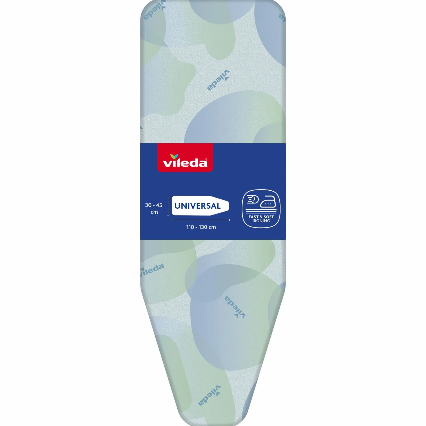 Vileda Premium 2in1 Copriasse da stiro Universale, Triplo Strato, Speciale rivestimento interno termoriflettente, Con Fermacorda, Azzurro, 139 X 50 X 0.38 Cm