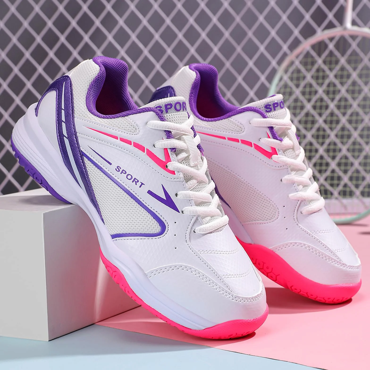 Scarpe da Badminton Uomo Donna Pallavolo Tennis Leggere Traspiranti