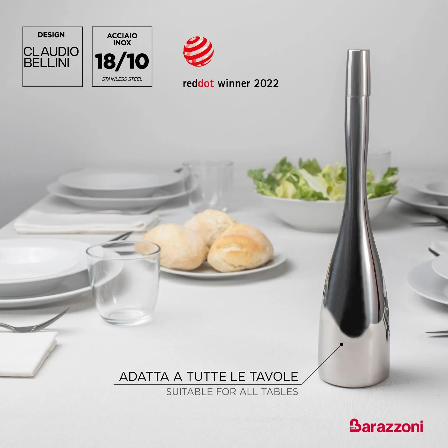 Oliera Olly, Acciaio Inox 18/10, Beccuccio Versatore, Facile da Pulire e riempire. Design. PFAS Free.