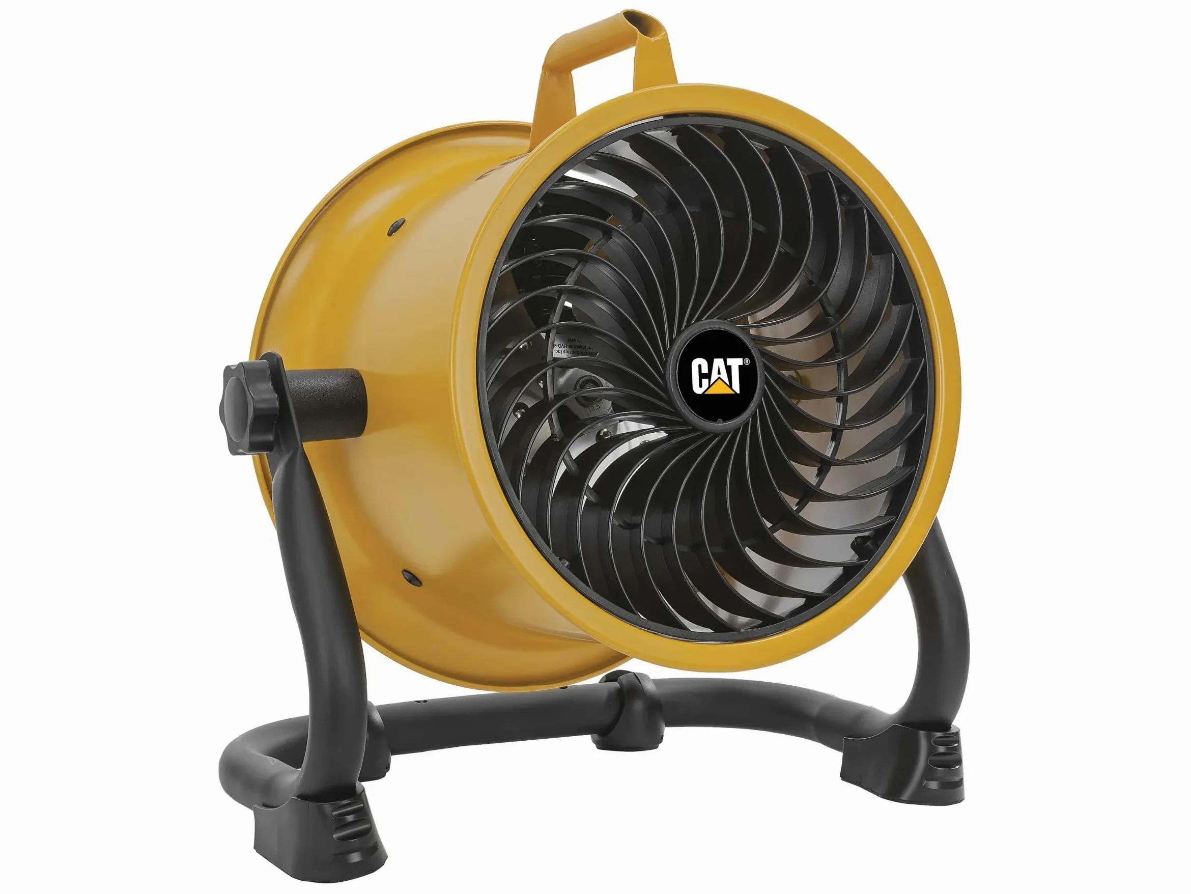 CAT Caterpillar HVD-9AC Ventilatore da Pavimento Industriale Ø23 cm 90W 4 Velocità Alta Velocità 27 m³/min Pale in Alluminio Orientabile Montaggio a Parete Compatto e Potente