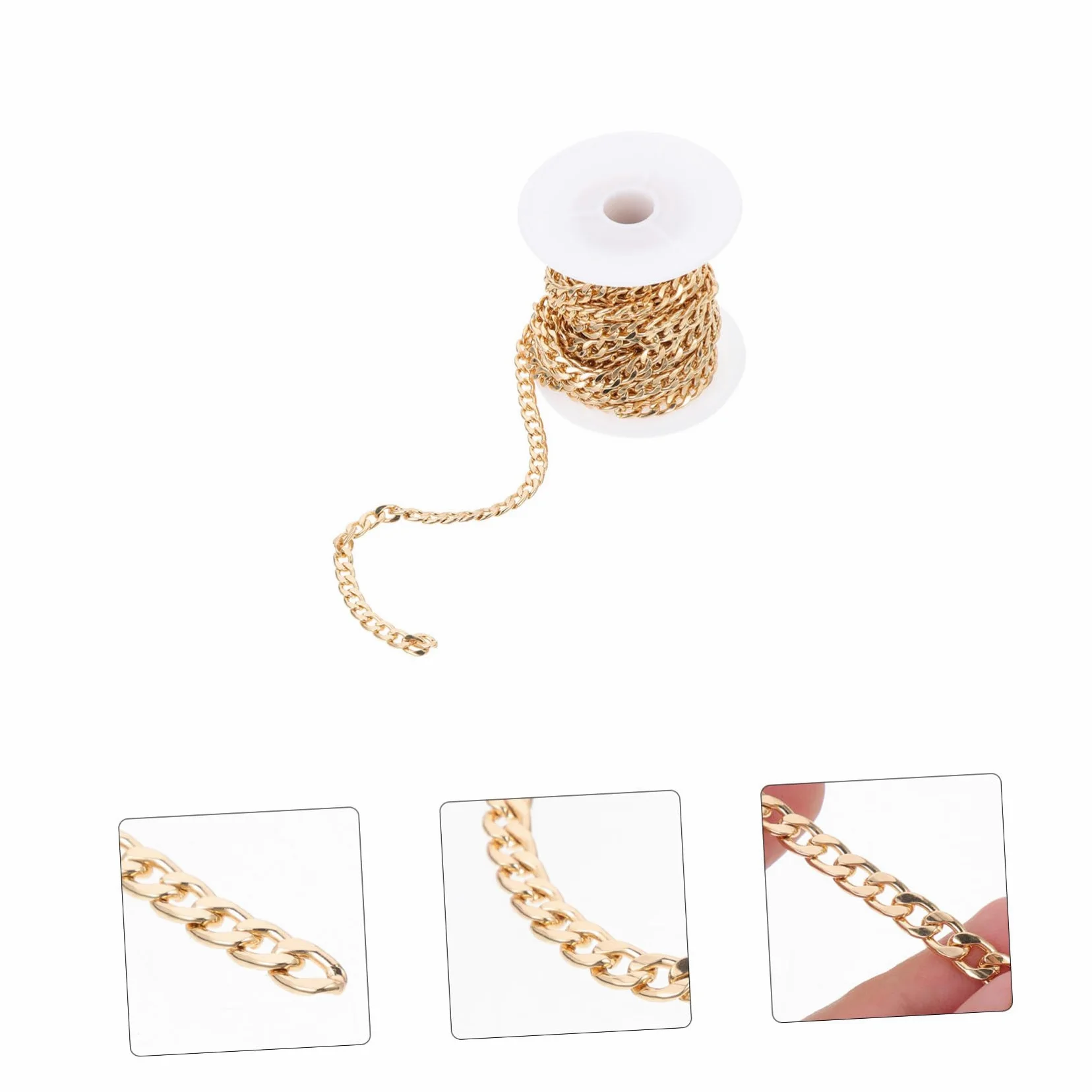 Alipis Catena Gioielli Fai da Te in Acciaio Inox, 1 Rotolo Oro | Lavorazione Diy, Forte Tenuta, Uso per Collane e Bracciali, Catena Metallica Sottile per Creazioni Handmade