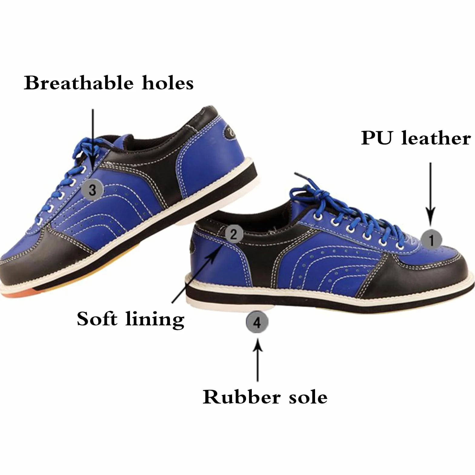 Scarpe da Bowling Unisex, Resistente all'Usura, Leggero Traspirante, Assorbimento Urti, per Destrorsi e Mancini