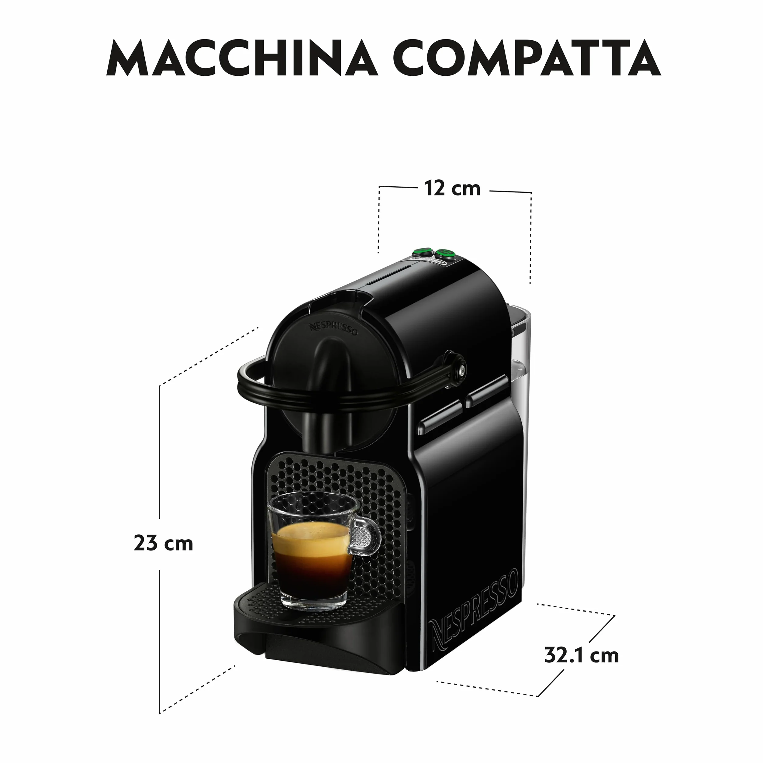 Nespresso Inissia EN80.B Macchina per Caffè Espresso, Black