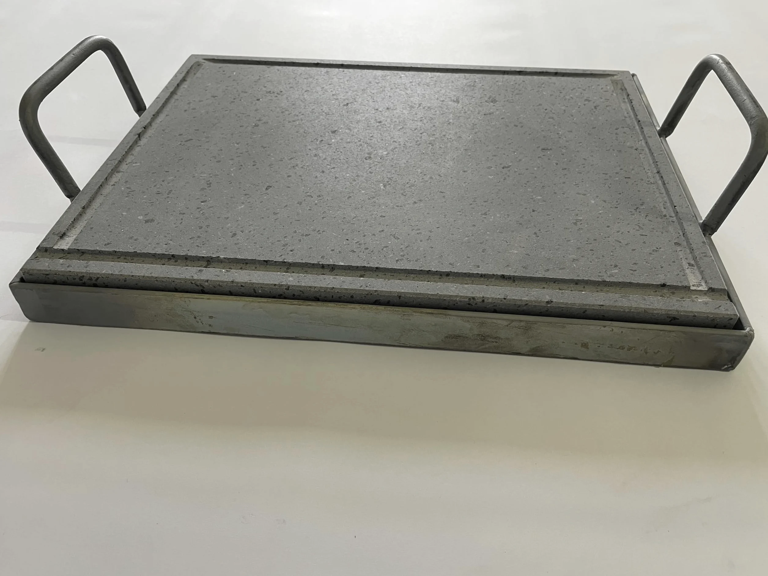 Telaio in Acciaio Zincato per Pietra Lavica, Supporto con Manici, 3 cm di Spessore (65x65)