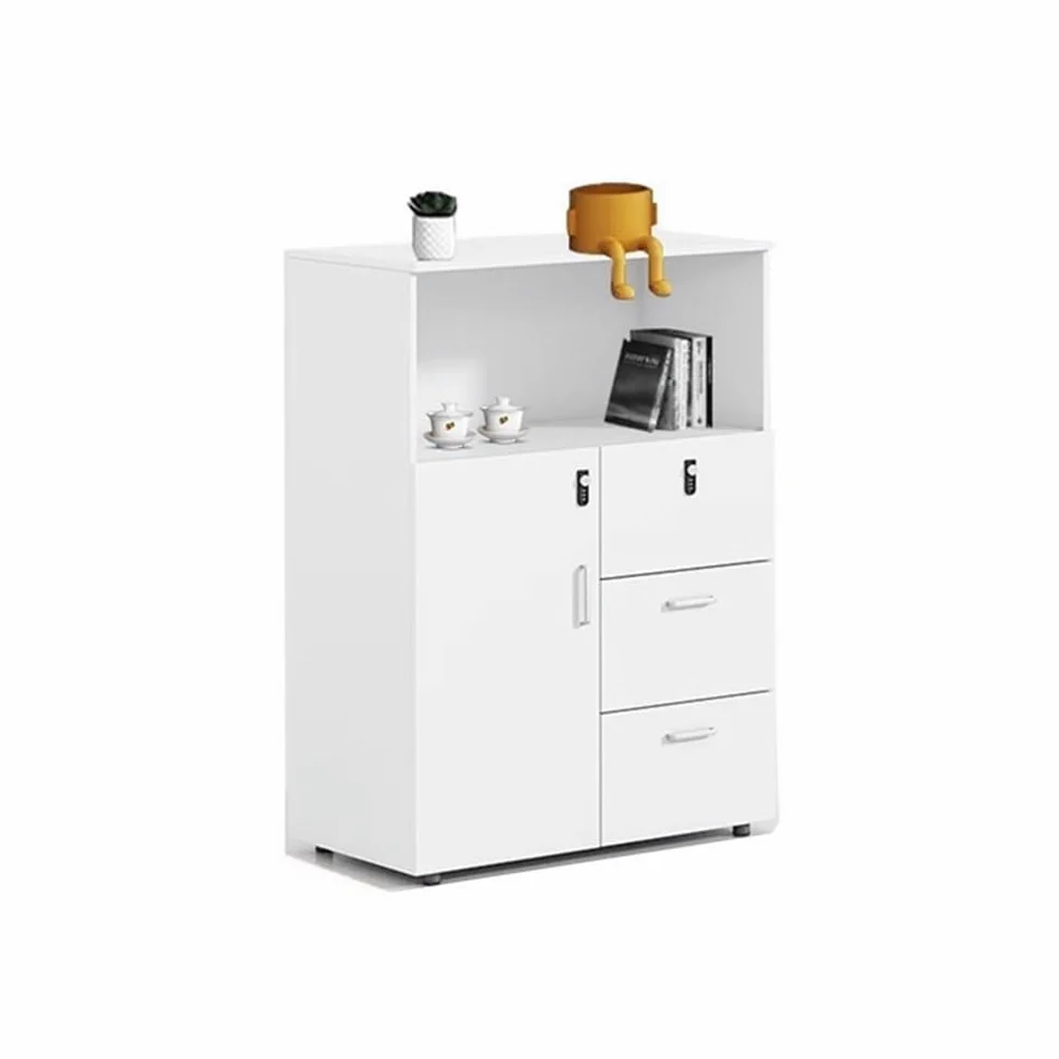 Bianco Ufficio Cabinet File Short Printer Stand con Bloccabile Ders Office Divisore Schedario per Casa & Ufficio