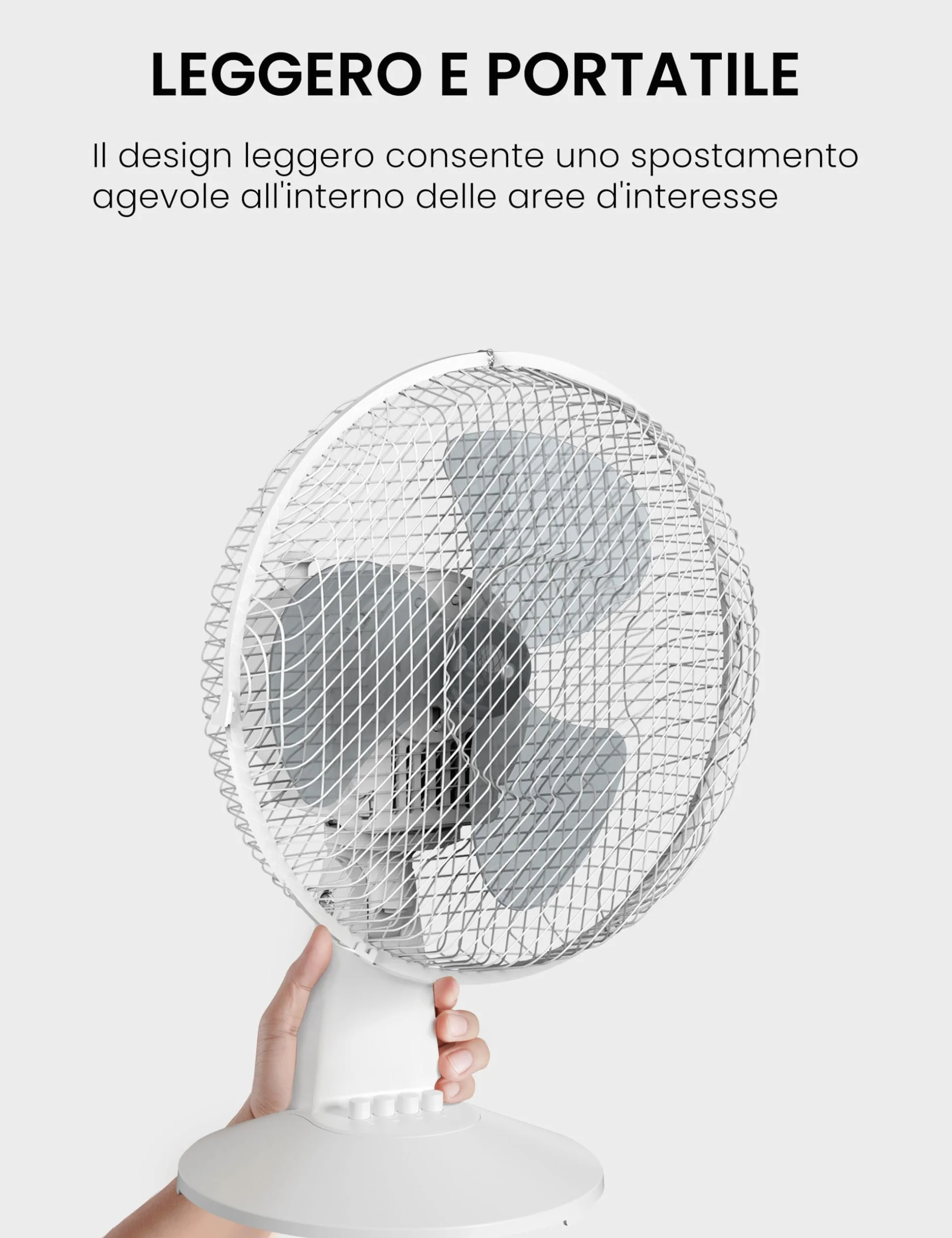 COMFEE' CFT40PW00A2 40CM Ventilatore da Tavalo, 25W Silenzioso Ventilatore Con 3 Pale, 3 Livelli di Velocità, Oscillazione 90°, Efficiente e adatto per casa e ufficio, Bianco
