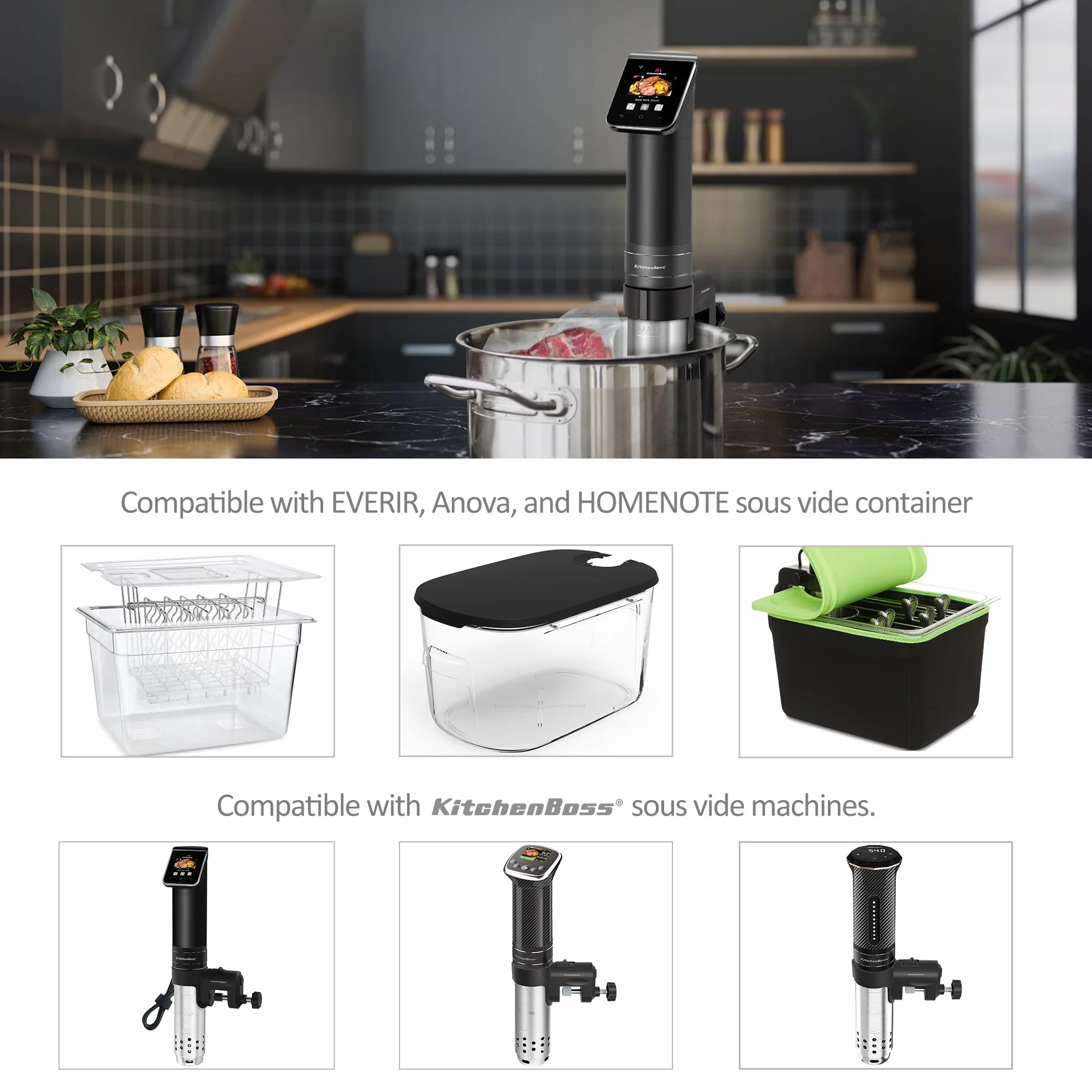 Sostituzione Morsetto Supporto Sous Vide Staffa Fissaggio per Fornello Sous Vide Compatibile Anova AN500-US00 2.0 3.0 Pro