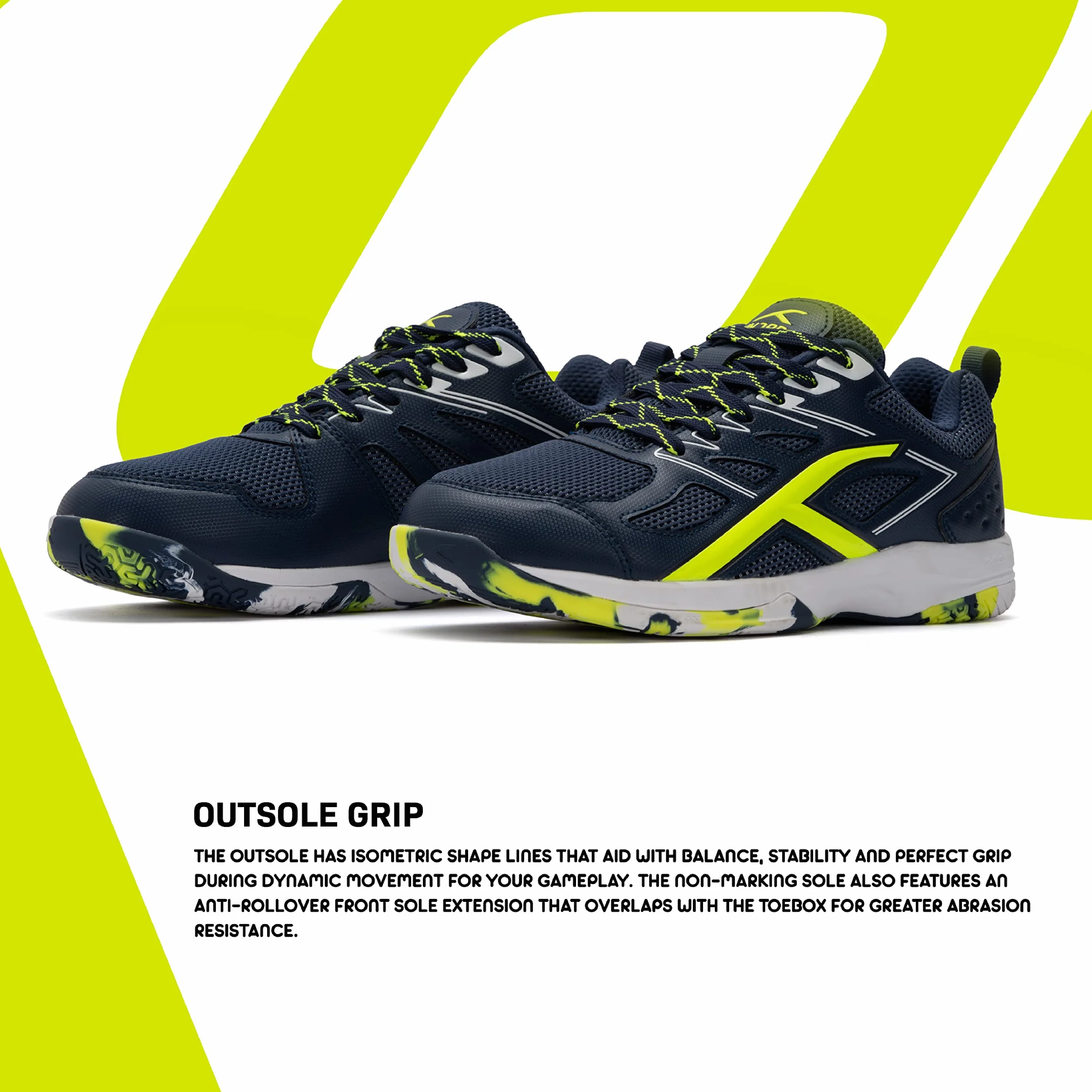 Hundred Xoom Non-Marking Badminton Shoes for Men Faux Leather Indoor Tennis Squash Table Tennis Basketball Padel