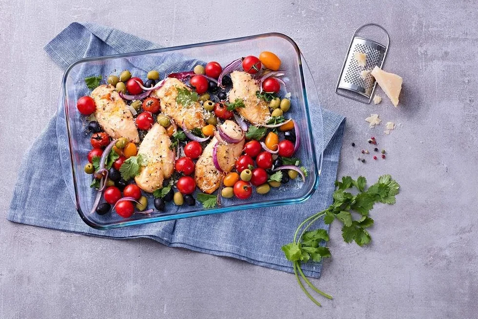 Pyrex Tostapane rettangolare in vetro, 40x27cm