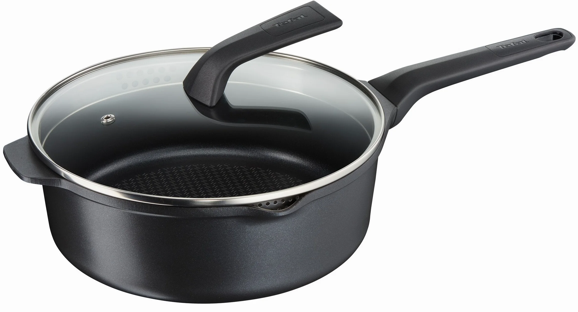 Tefal E2153334 Aroma - Padella in alluminio pressofuso con coperchio, 26 cm, colore: Nero