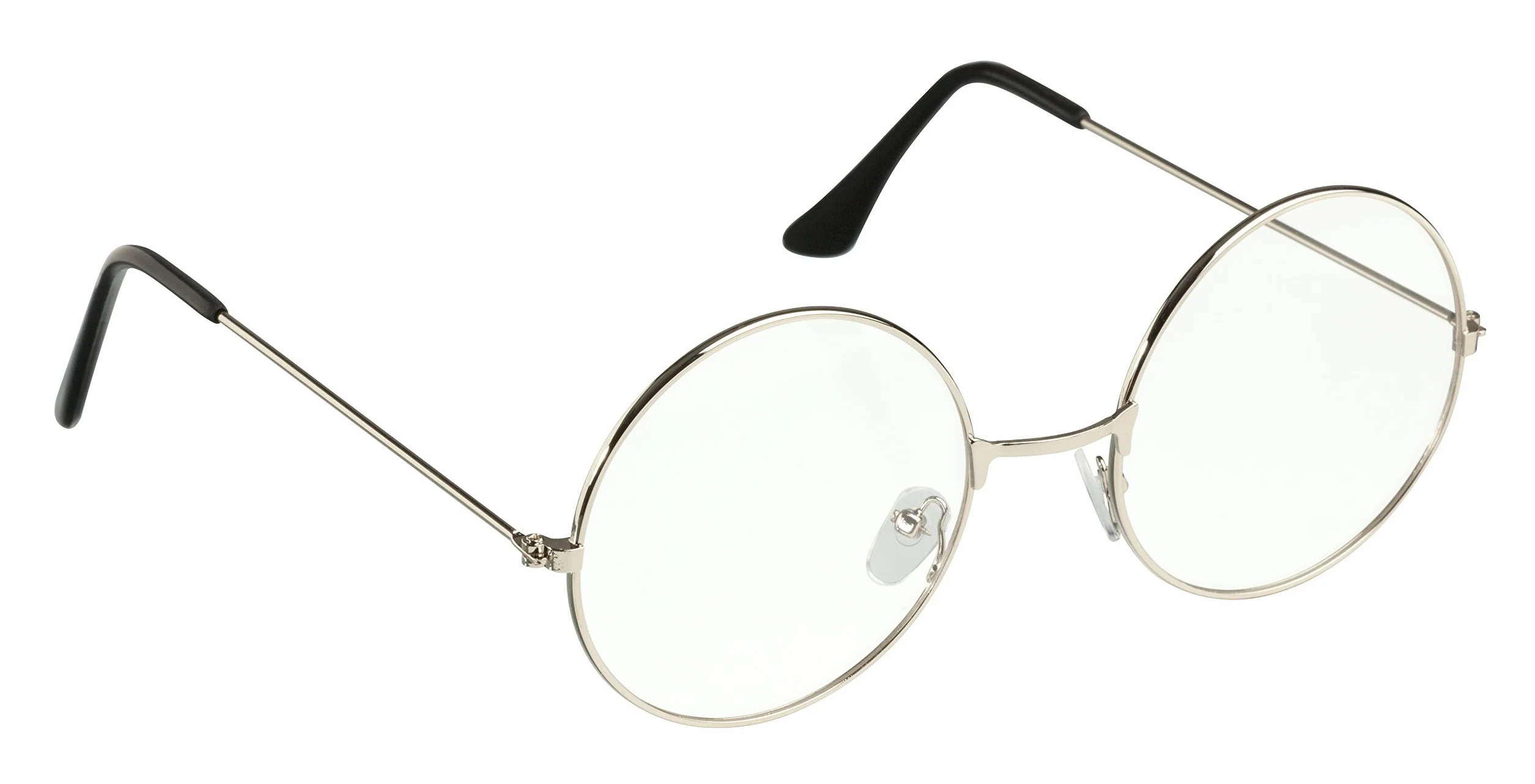 TRIXES Occhiali rotondi unisex costume da mago lenti trasparenti stile retrò anni Sessanta