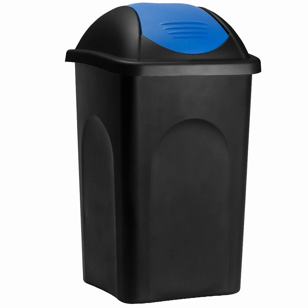 Stefanplast® .- Pattumiera con coperchio basculante, capacità 60 litri - pattumiera in plastica per spazzatura - da cucina – colore a scelta Blue