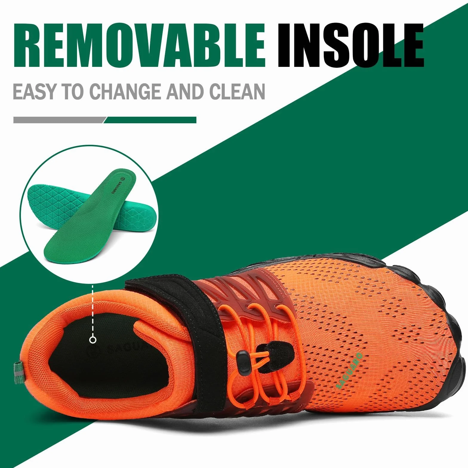 SAGUARO Barefoot Shoes Minimaliste Antiscivolo Trail Running Leggere Dita Gr.36-48 EU