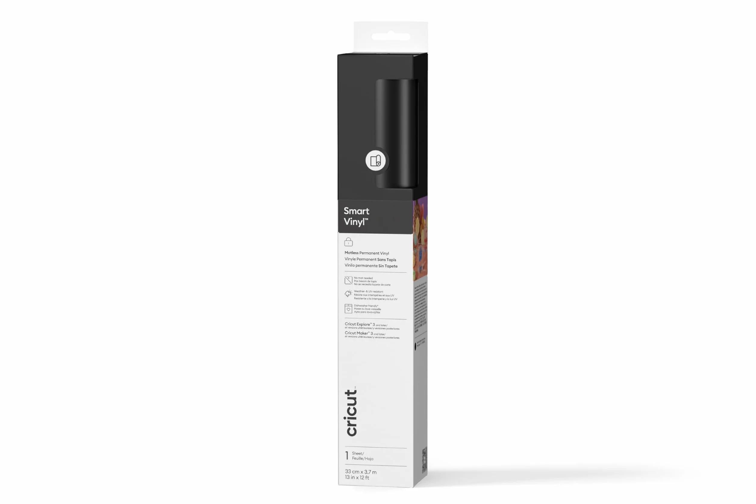 Cricut Smart Vinyl Permanente 33x366cm 1 Foglio Nero