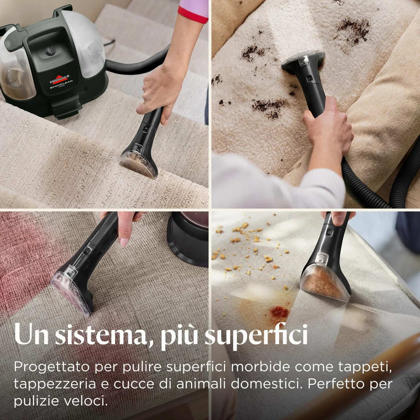 BISSELL SpotClean 41491 Mini Carpet Cleaner with Cable, Portable Upholstery Lava, Perfect for Quick Cleaning, Compact and Lightweight, Stain Remover from Cars, Boats, Sofas, Mattresses and More