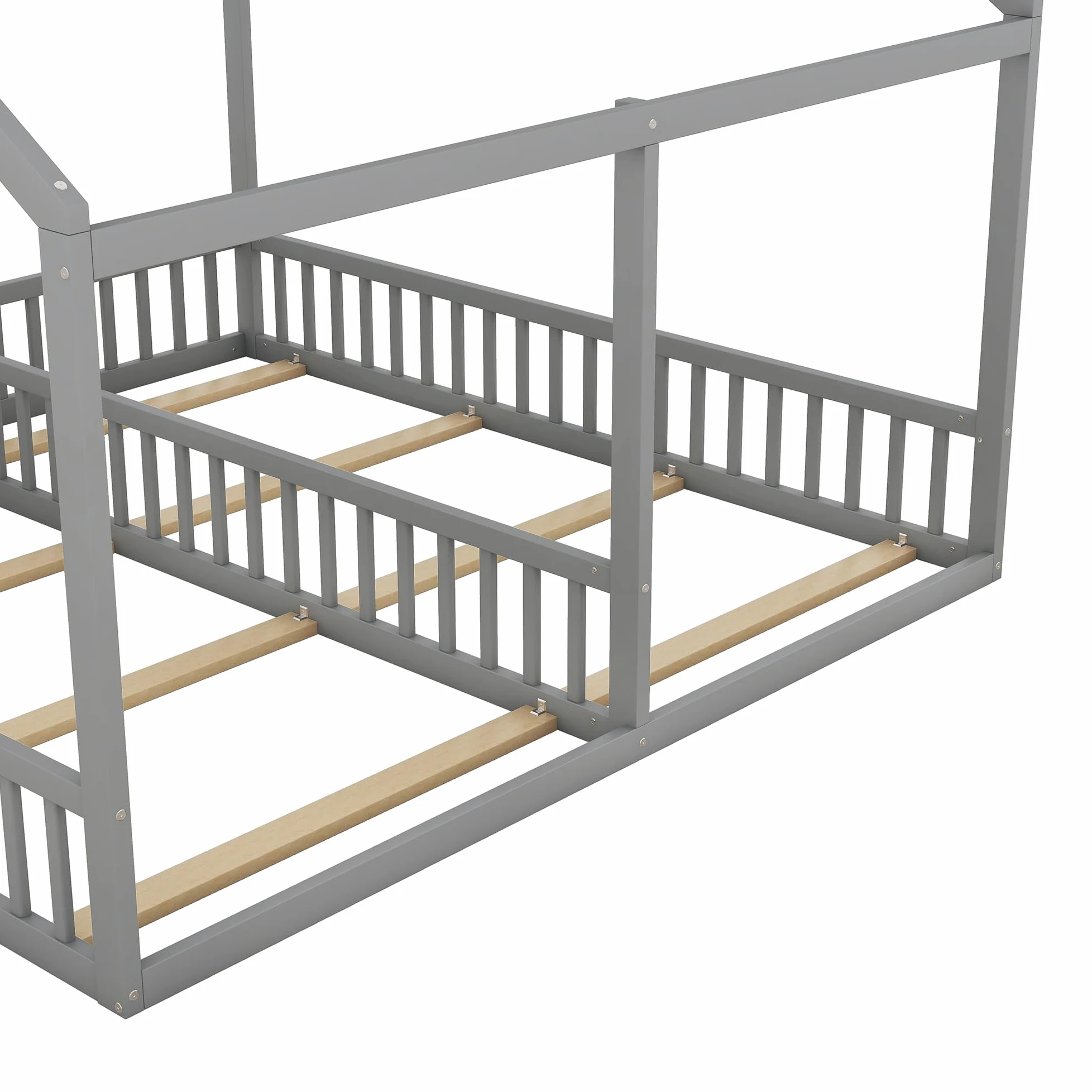 Dolamaní - Letto a soppalco, 180x200 cm, 2 letti per bambini con protezione anti-caduta, letti singoli 90x200 cm 2-in-1, letto per bambini in legno per fratelli e sorelle, letto per bambini a terra