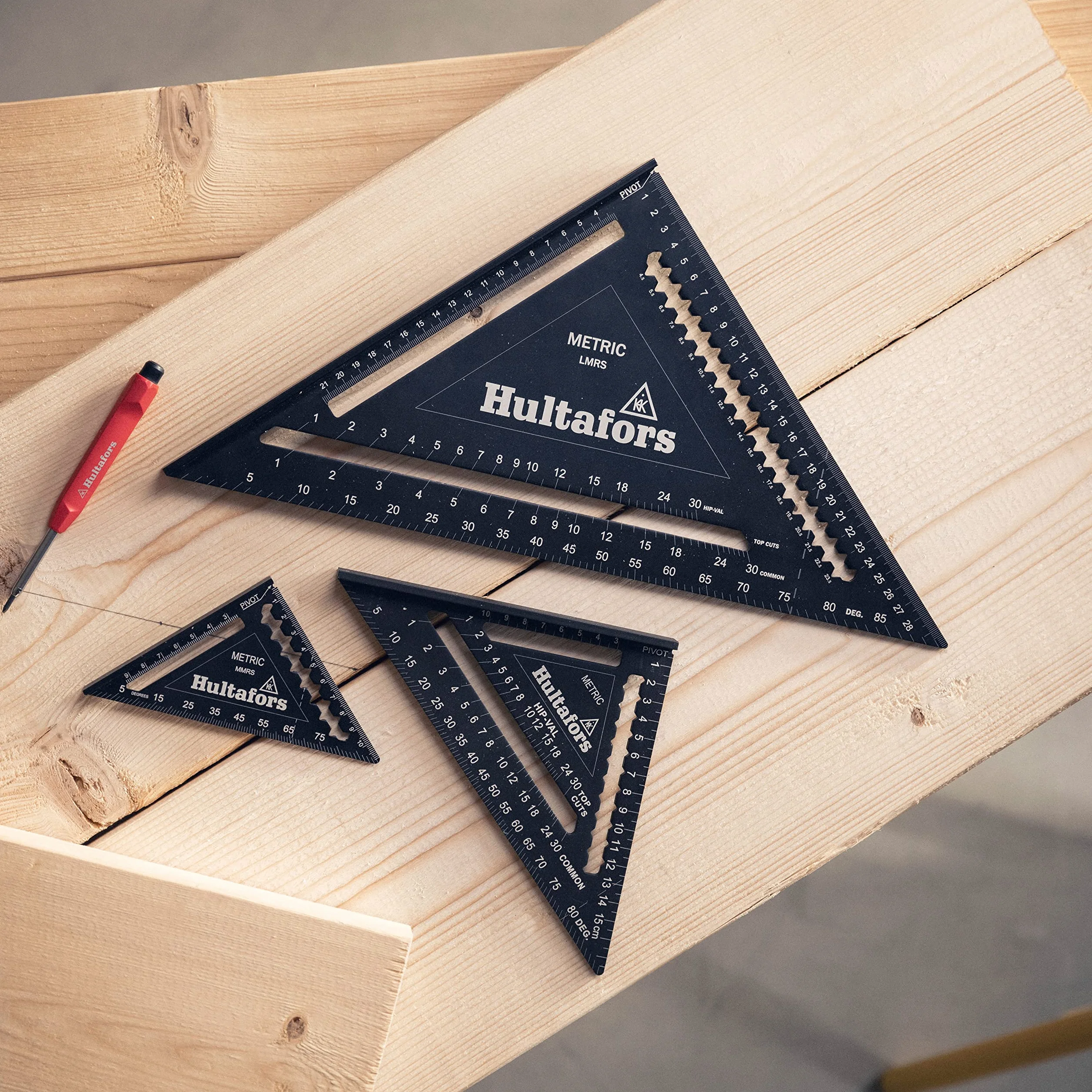Squadra da carpentiere in alluminio Hultafors 5-in-1 180 mm fresata a CNC